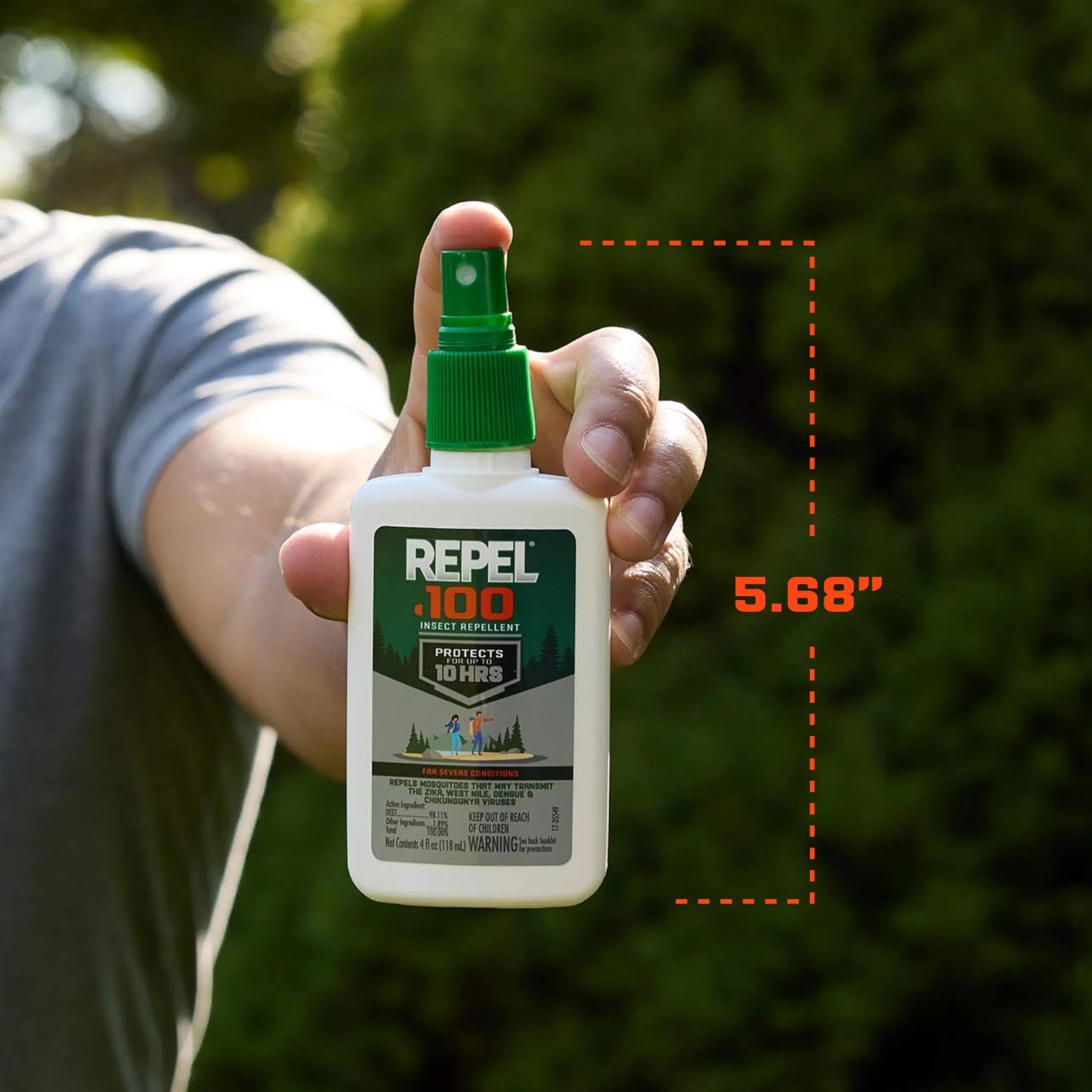 Repel 100 Insect Repellent, 4 Ounces, With DEET, 10-Hour Protection Long-Lasting Insect Repellent Pump Spray Repels Mosquitoes, Ticks, Gnats, Biting Flies, Chiggers And Fleas - Image 8
