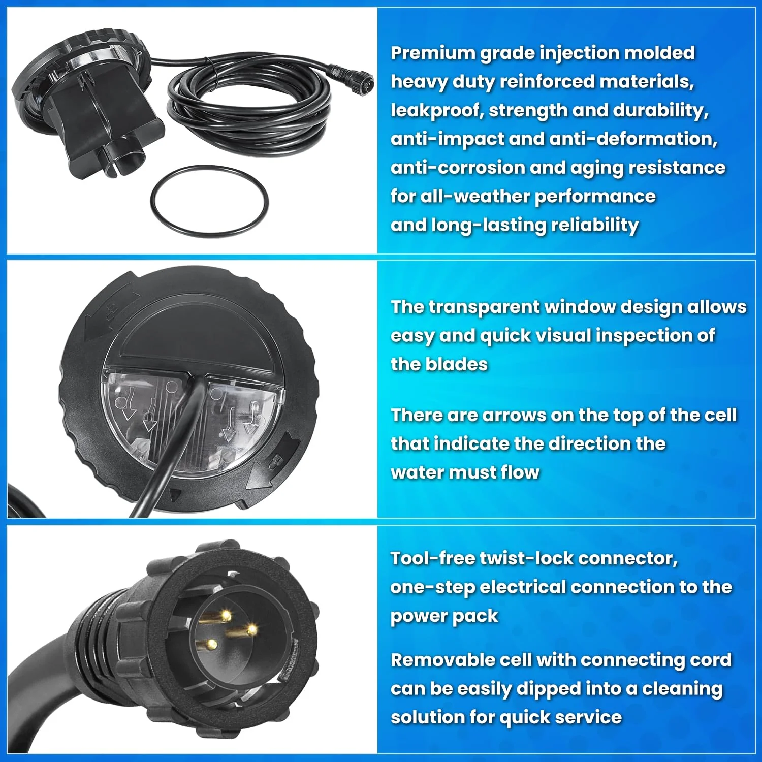 Replacement for Jandy Zodiac R0693900 TruClear Salt Cell Assembly for All Jandy Pro Series TruClear Chlorine Generating System TRUCLEAR11K & TRUCLEAR11KU Pools up to 35,000 Gallons Upgraded Black - Image 6
