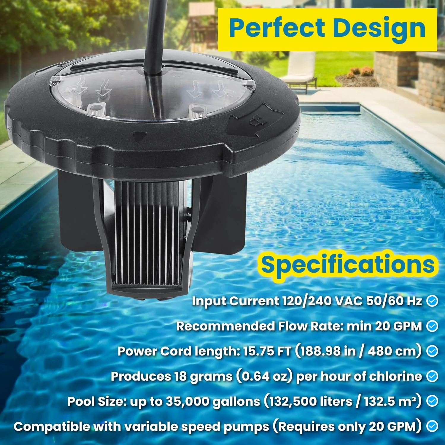 Replacement for Jandy Zodiac R0693900 TruClear Salt Cell Assembly for All Jandy Pro Series TruClear Chlorine Generating System TRUCLEAR11K & TRUCLEAR11KU Pools up to 35,000 Gallons Upgraded Black - Image 8