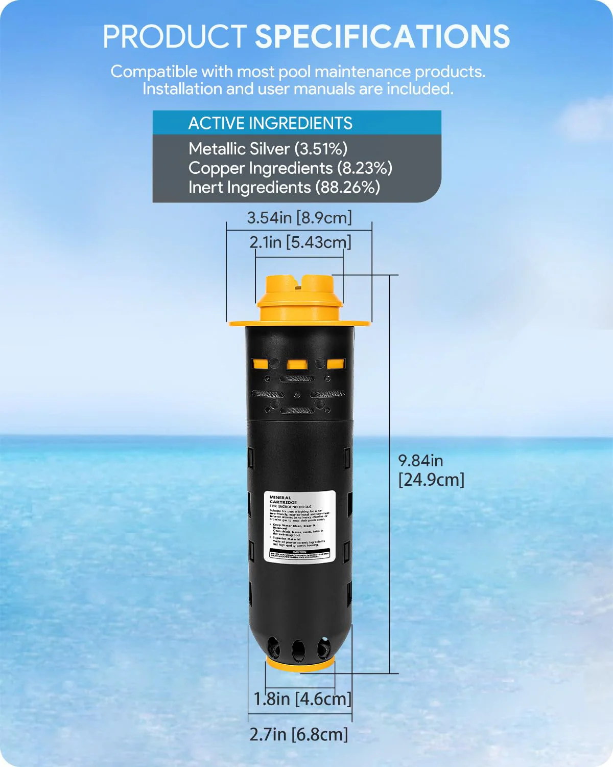 Replacement for Nature2 Duoclear 25 35 Mineral Cartridge W28000 W28001 Fit for All Zodiac DuoClear Fusion Soft Vision Pro Above Ground Ingroud Pool system, for up to 35,000 Gallons Pool - Image 3