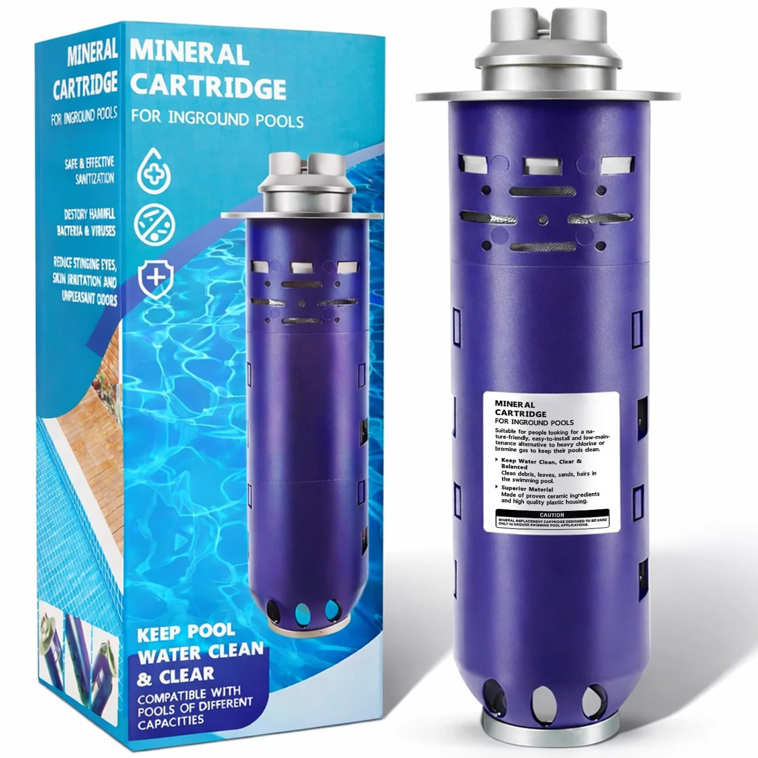 Replacement for Nature2 Duoclear 45 Mineral Cartridge W28002 for All DuoClear Fusion Soft Vision Pro Above Ground Inground System Pool System, Compatible with up to 45000 gallons Pool, W26002 - Image 2