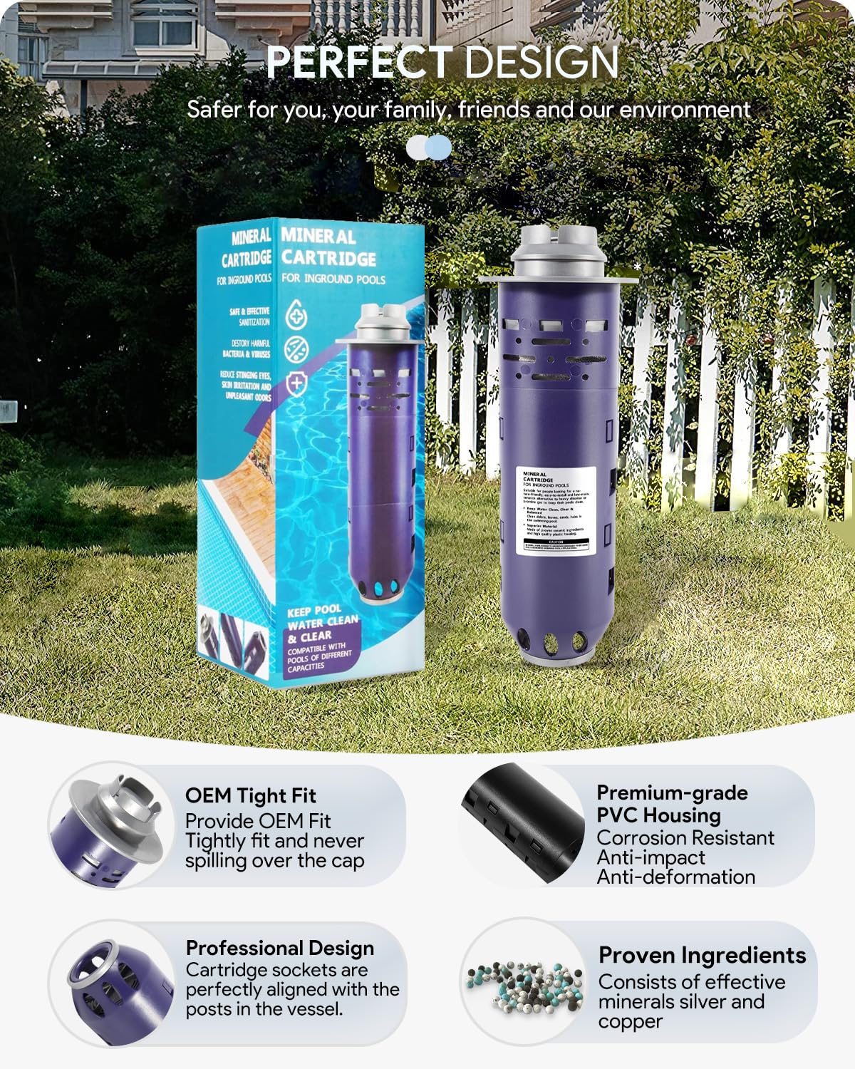 Replacement for Nature2 Duoclear 45 Mineral Cartridge W28002 for All DuoClear Fusion Soft Vision Pro Above Ground Inground System Pool System, Compatible with up to 45000 gallons Pool, W26002 - Image 4