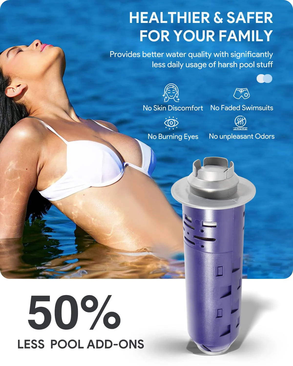 Replacement for Nature2 Duoclear 45 Mineral Cartridge W28002 for All DuoClear Fusion Soft Vision Pro Above Ground Inground System Pool System, Compatible with up to 45000 gallons Pool, W26002 - Image 6
