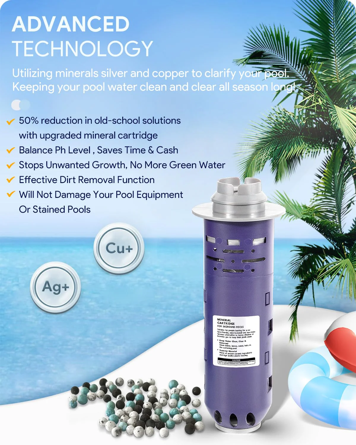 Replacement for Nature2 Duoclear 45 Mineral Cartridge W28002 for All DuoClear Fusion Soft Vision Pro Above Ground Inground System Pool System, Compatible with up to 45000 gallons Pool, W26002 - Image 7