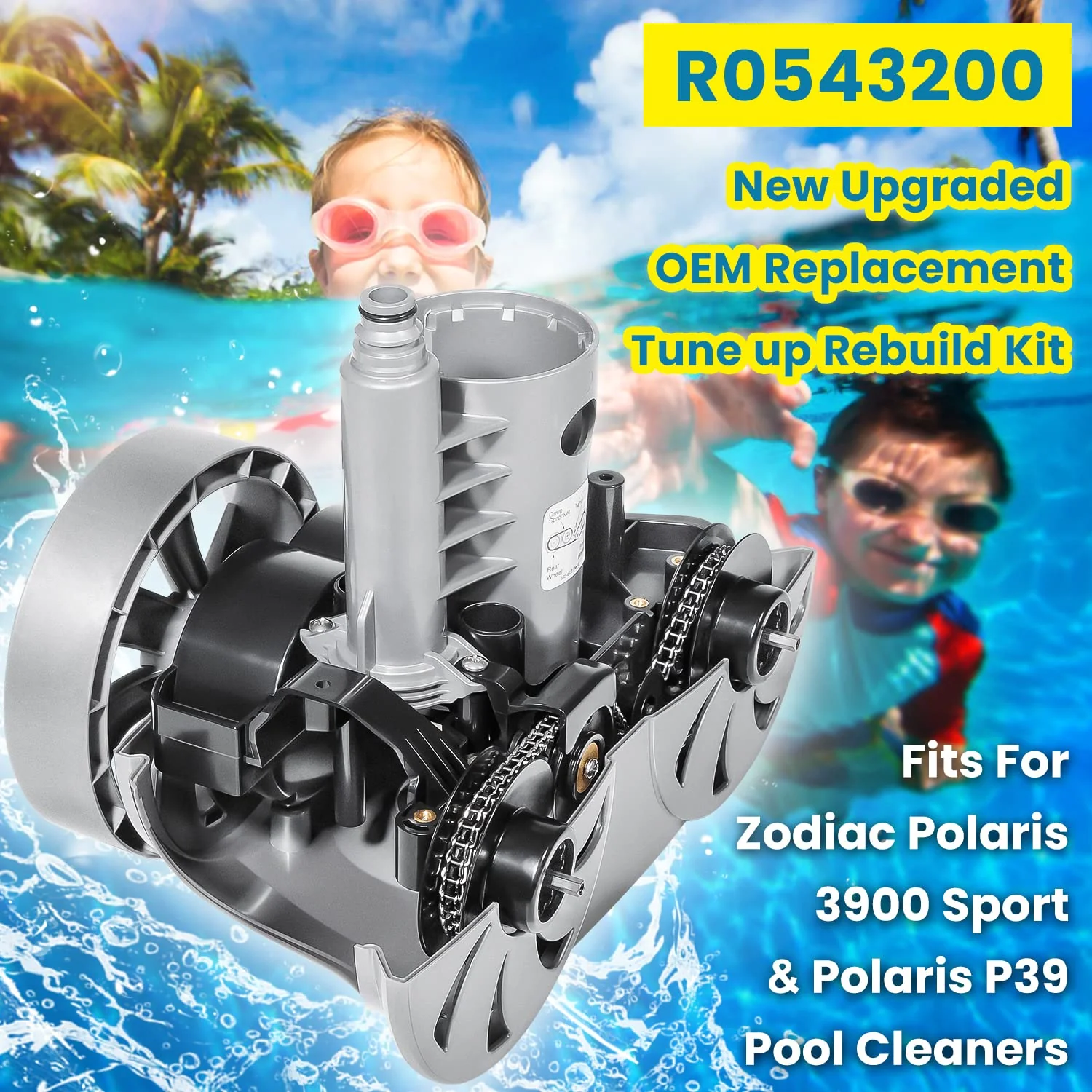 Replacement for Zodiac Polaris R0543200 3900 Sport Robotic Swimming Pool Cleaner Rebuild Kit Tune-Up Kit Accessory Also for P39 Sport Pressure Inground Pool Cleaner Upgraded Silver - Image 9