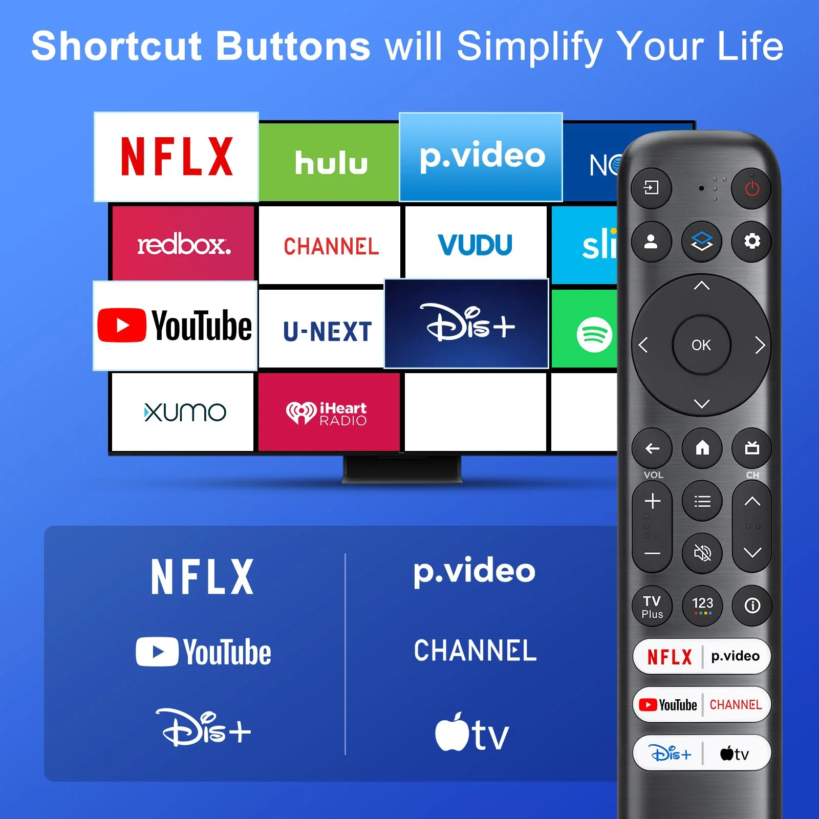 Replacement Only for TCL Google TV Remote Control,RC813 Compatible with TCL QM8/QM7/S5/S4/S3/Q7/Q6/Q5 4K UHD HDR LED QLED QD-Mini LED Full-HD Smart TVs - Image 5