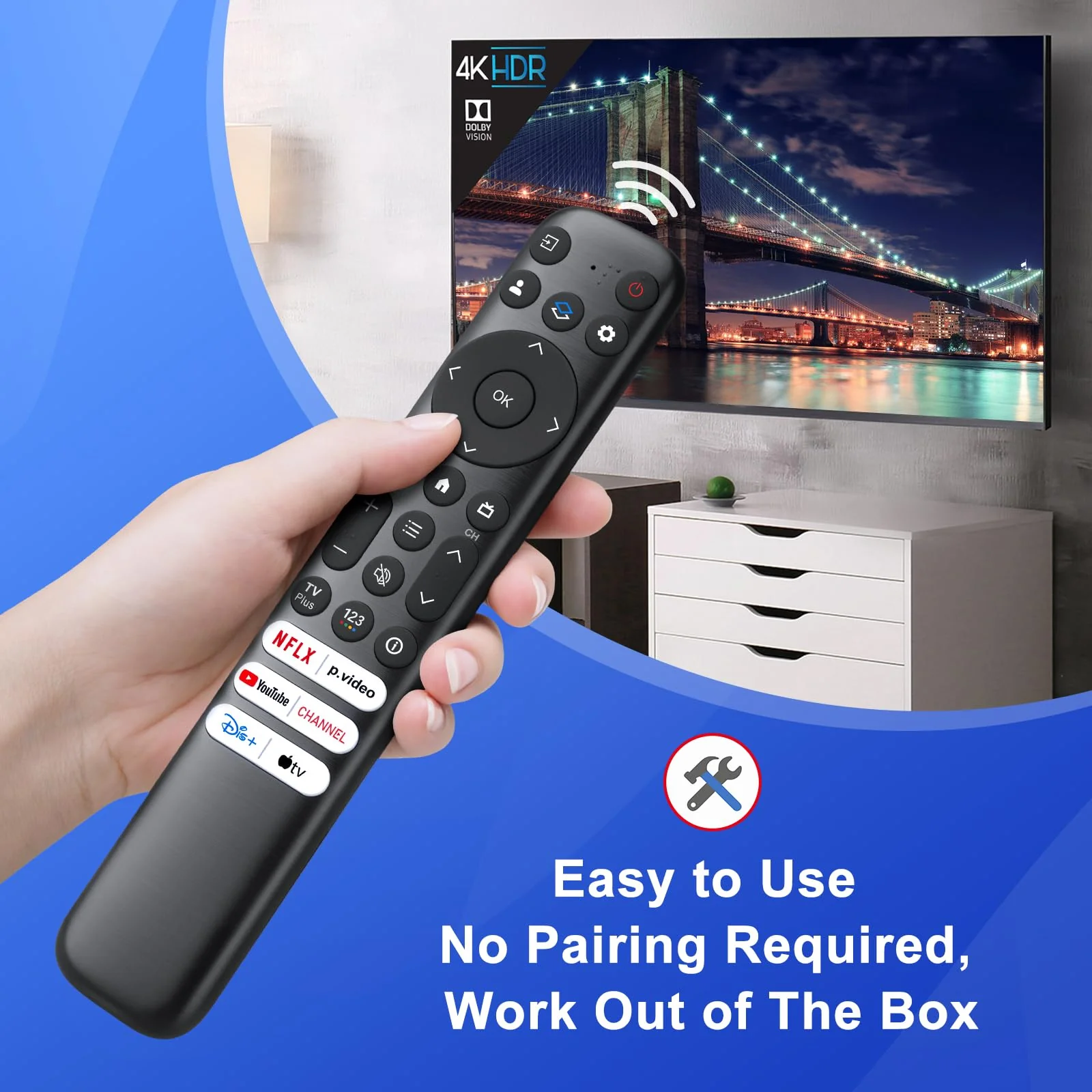 Replacement Only for TCL Google TV Remote Control,RC813 Compatible with TCL QM8/QM7/S5/S4/S3/Q7/Q6/Q5 4K UHD HDR LED QLED QD-Mini LED Full-HD Smart TVs - Image 6