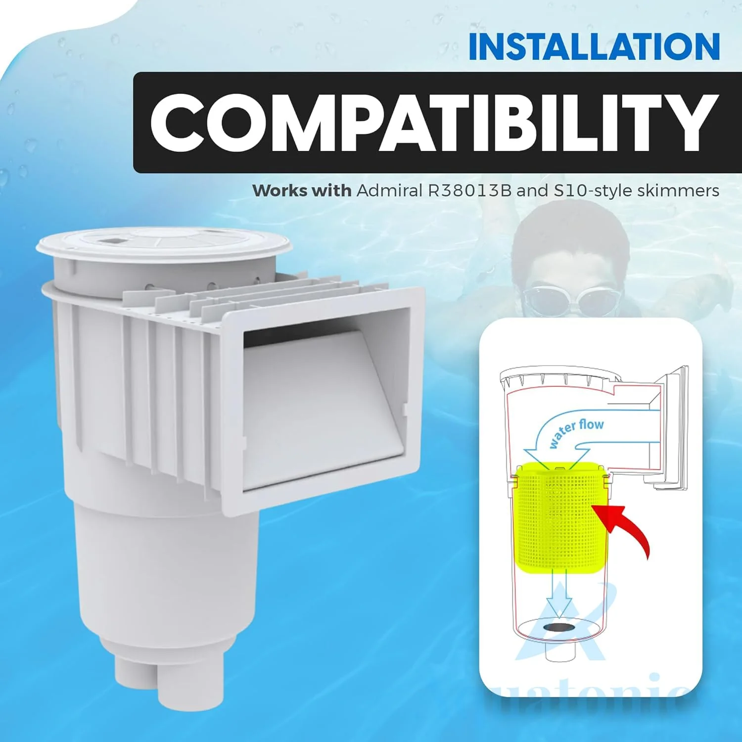 Replacement R38013A and R38013B Admiral Skimmer Basket and Weir Compatible with Pentair Floating Weir, Aladdin B-37, 850001-S-10 | Heavy Duty Plastic Skimmer Basket Fits for Clean Swimming Pool Water - Image 6