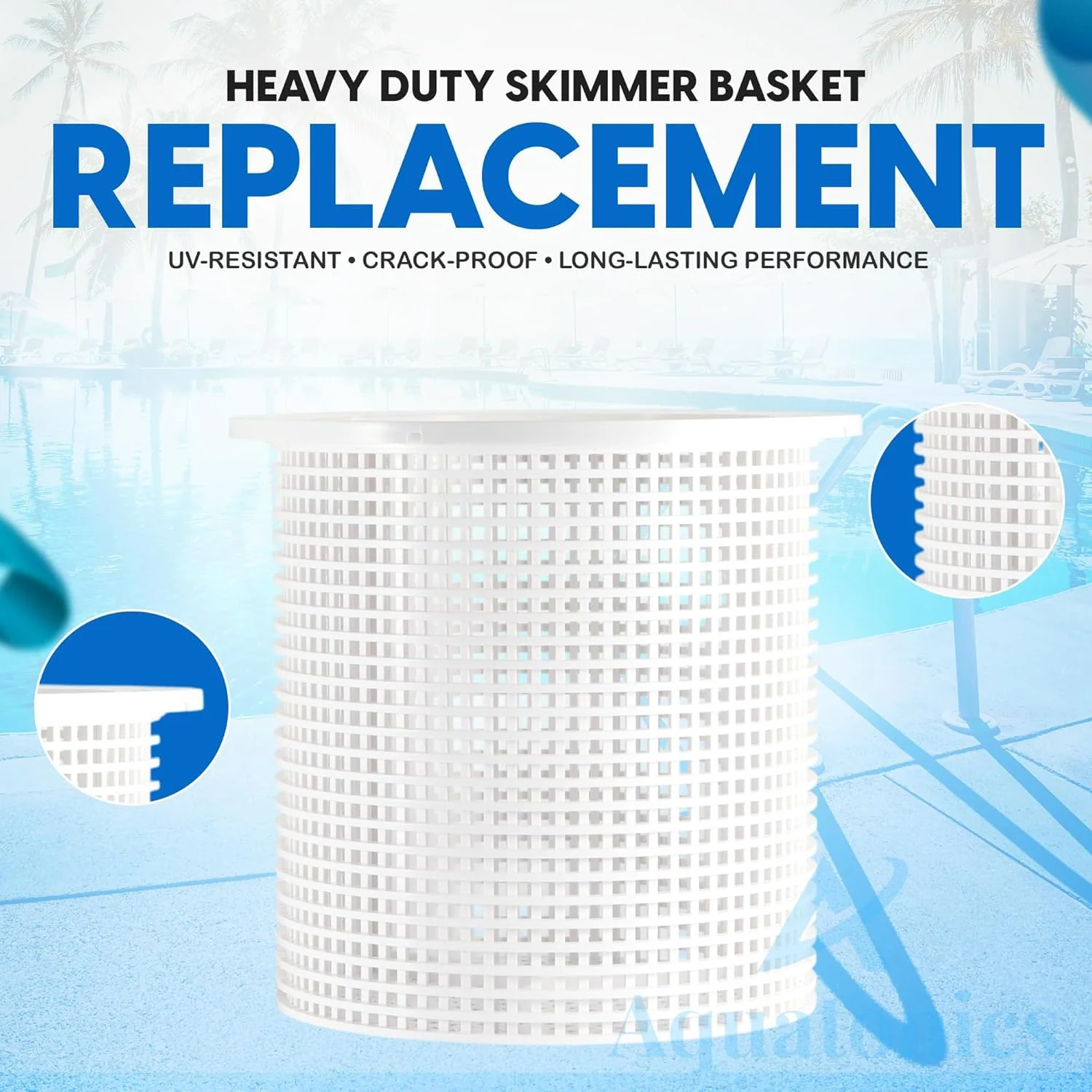 Replacement R38013A and R38013B Admiral Skimmer Basket and Weir Compatible with Pentair Floating Weir, Aladdin B-37, 850001-S-10 | Heavy Duty Plastic Skimmer Basket Fits for Clean Swimming Pool Water - Image 7