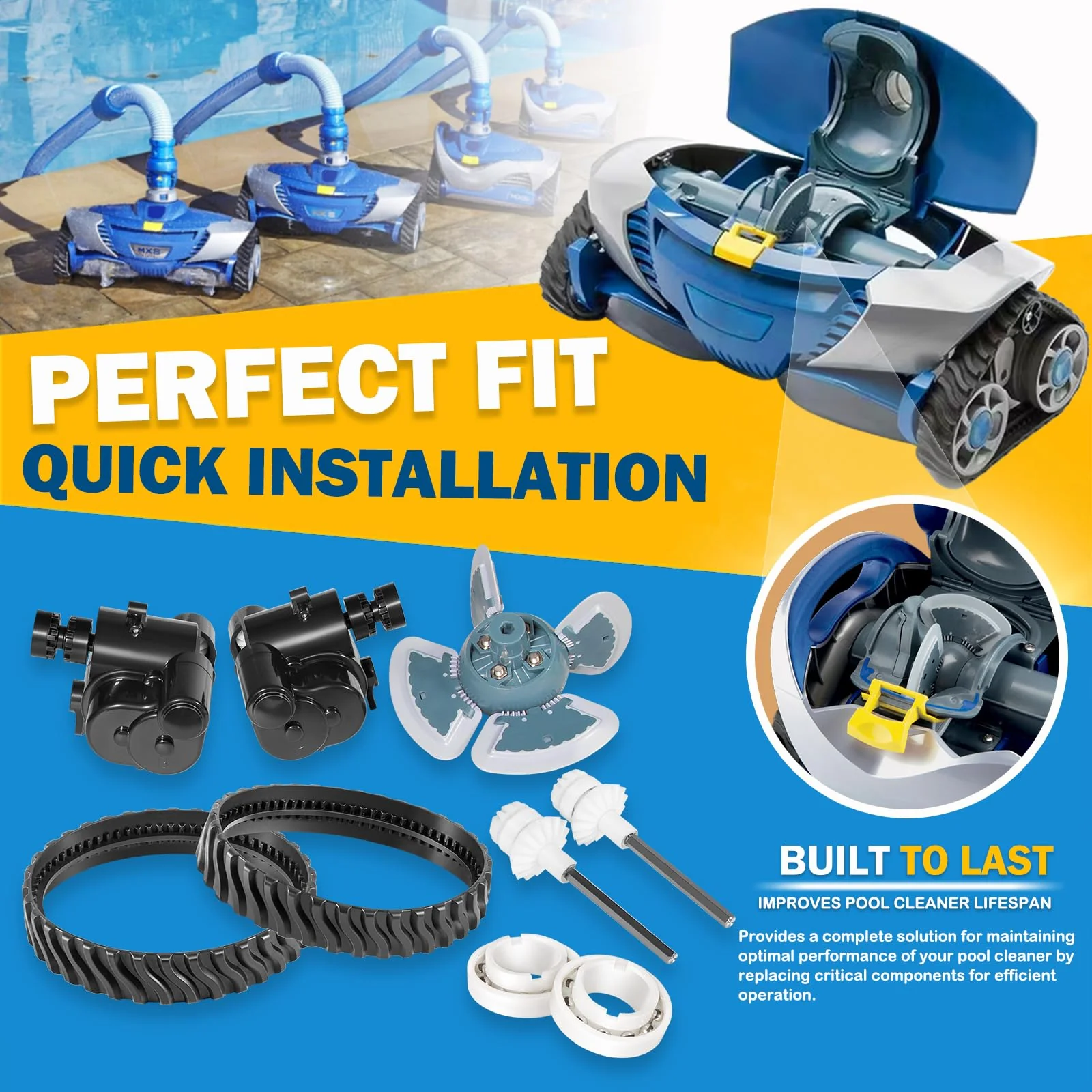 Replacement Tune-Up Kit Fit forZodiac MX6 MX8 MX6EL MX8EL Pool Cleaners , Bearings & Control Devices – R0525100 R0526100 R0527000 R0524700 R0524800 R0524900 , Complete Pool Cleaner Tune-Up Kitt - Image 5