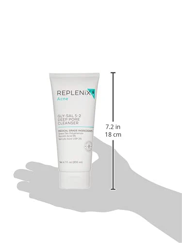 Replenix Gly-Sal Deep Pore Acne Face Wash, 6.7 Fl Oz, Non-Oily Medical-Grade 5% Glycolic & 2% Salicylic Acid Facial Cleanser for Acne-Prone Skin, Gently Unclogs & Refines Pores, Non-Drying - Image 2
