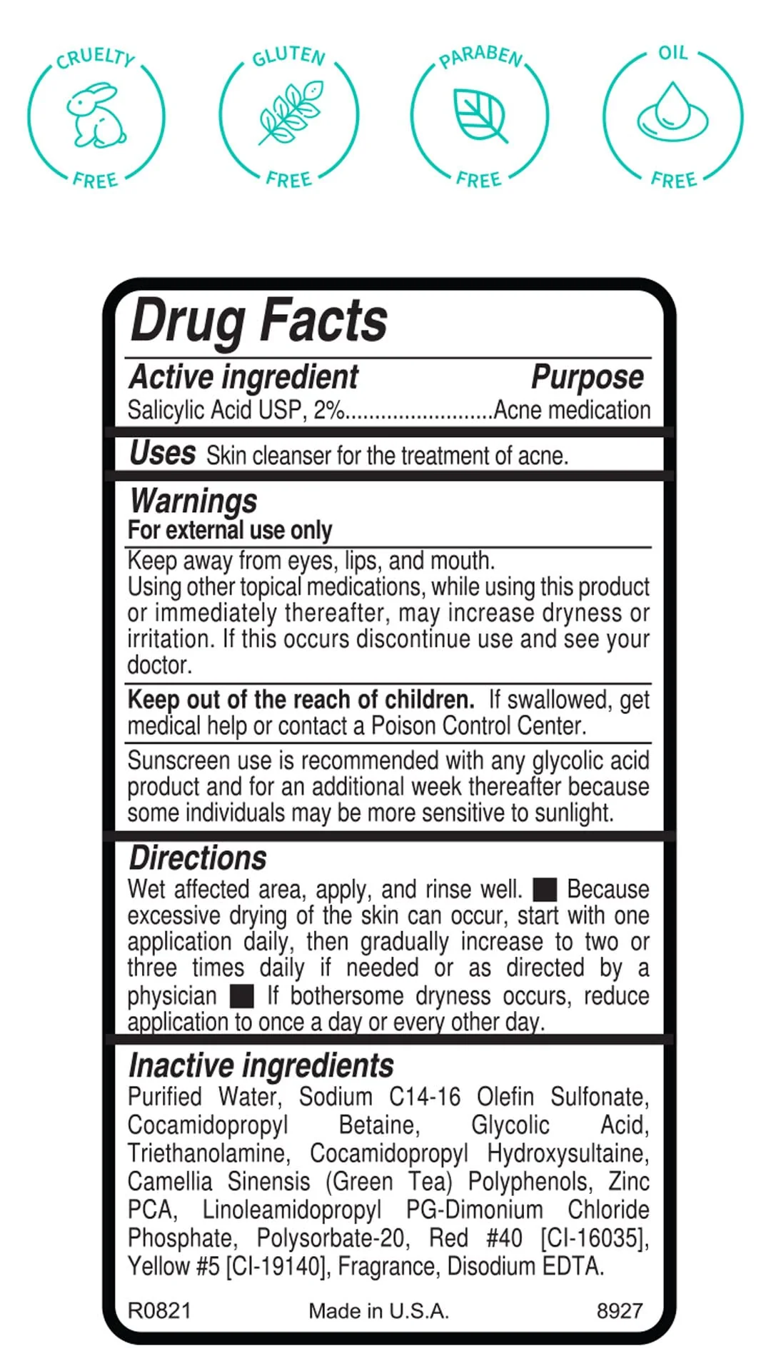 Replenix Gly-Sal Deep Pore Acne Face Wash, 6.7 Fl Oz, Non-Oily Medical-Grade 5% Glycolic & 2% Salicylic Acid Facial Cleanser for Acne-Prone Skin, Gently Unclogs & Refines Pores, Non-Drying - Image 9