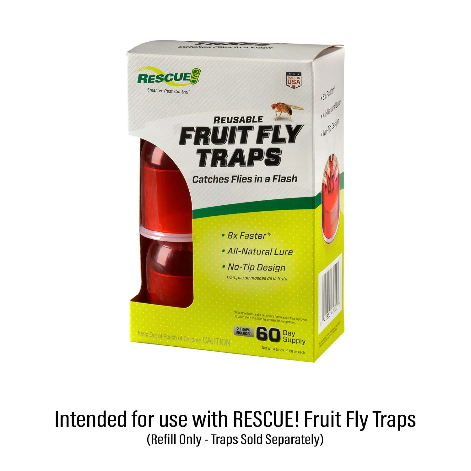 RESCUE! Fruit Fly Trap Bait Refill – 30 Day Supply – 10 Pack - Image 3