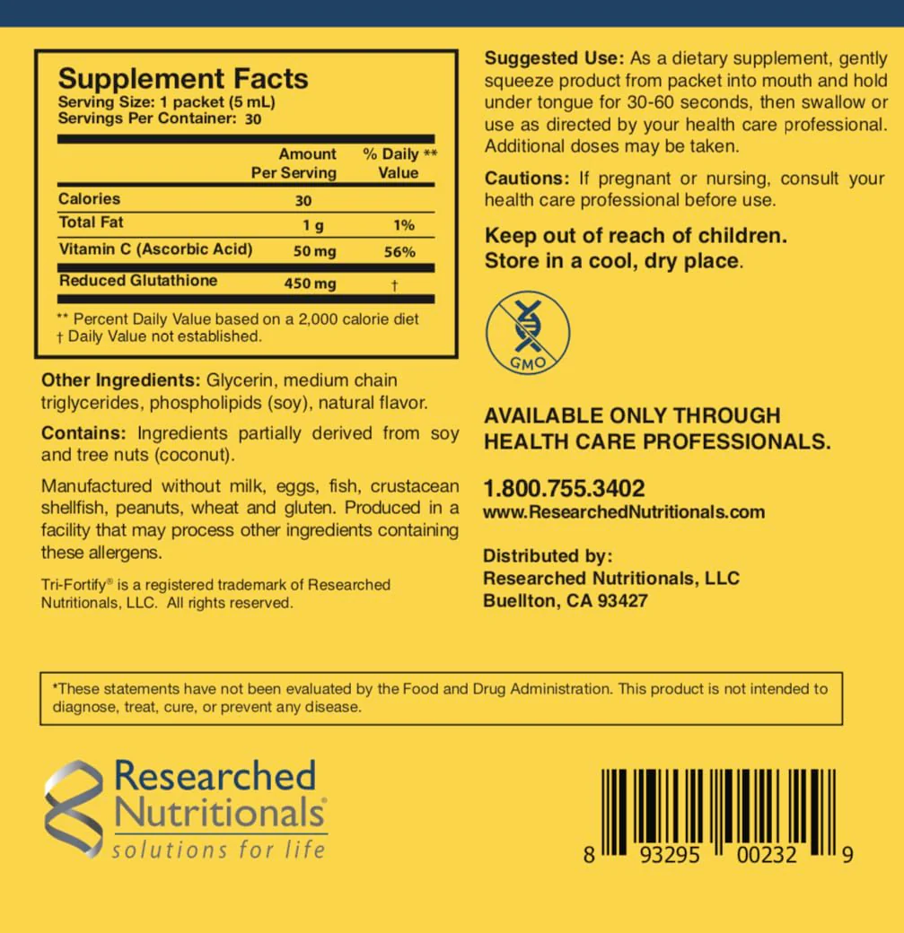Researched Nutritionals Liposomal Glutathione (450mg) Liquid Gel + Vitamin C - Tri-Fortify - Aid Natural Energy, Immune Support & Detox - Clinically Researched for Absorption - Watermelon (5 Fl Oz) - Image 4