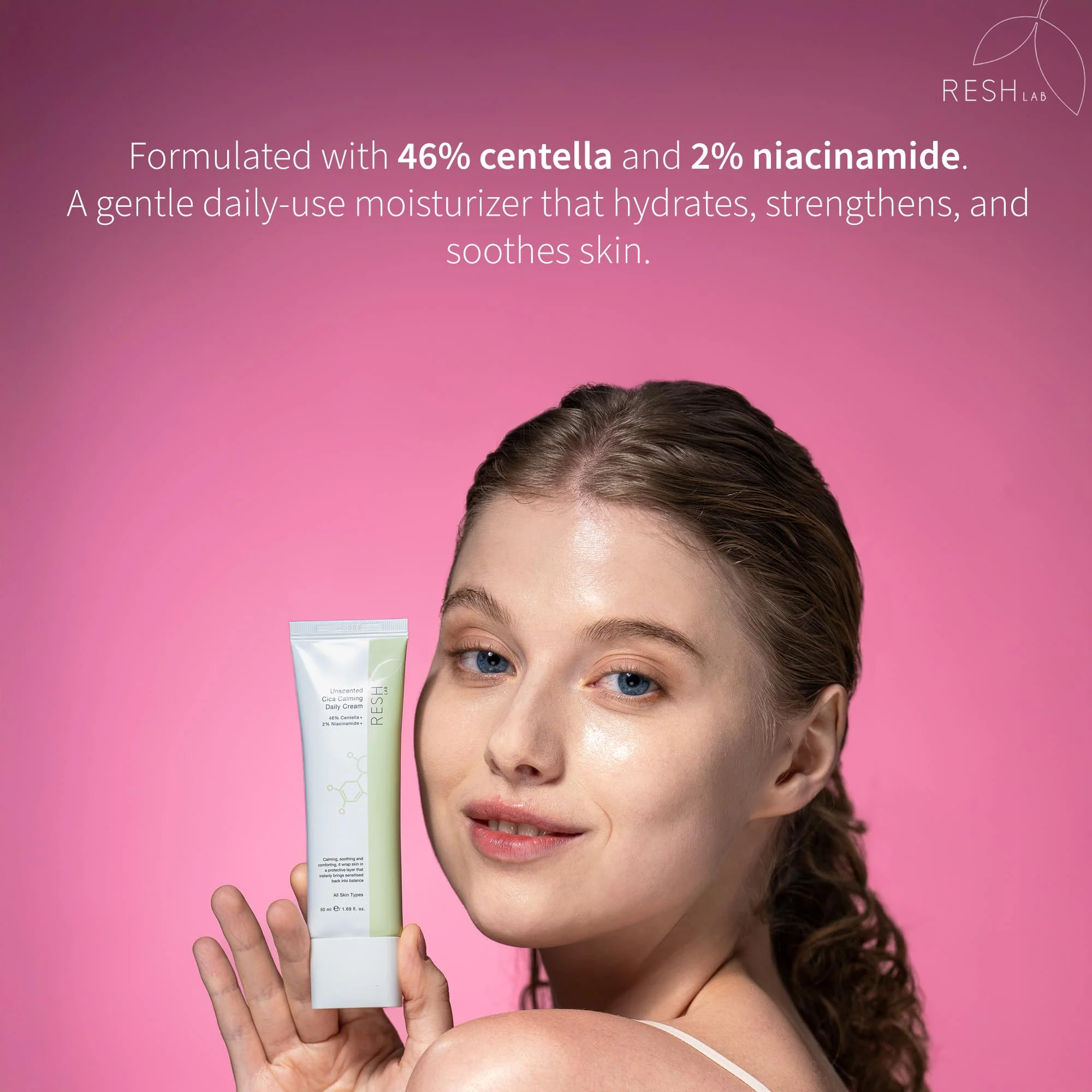 Resh Lab Korean Cica Repair Cream – Hydrating Face Moisturizer for Sensitive & Dry Skin | Redness Relief, Soothing Cream with Ceramide & Panthenol (Fragrance-Free, 50ml) - Image 5