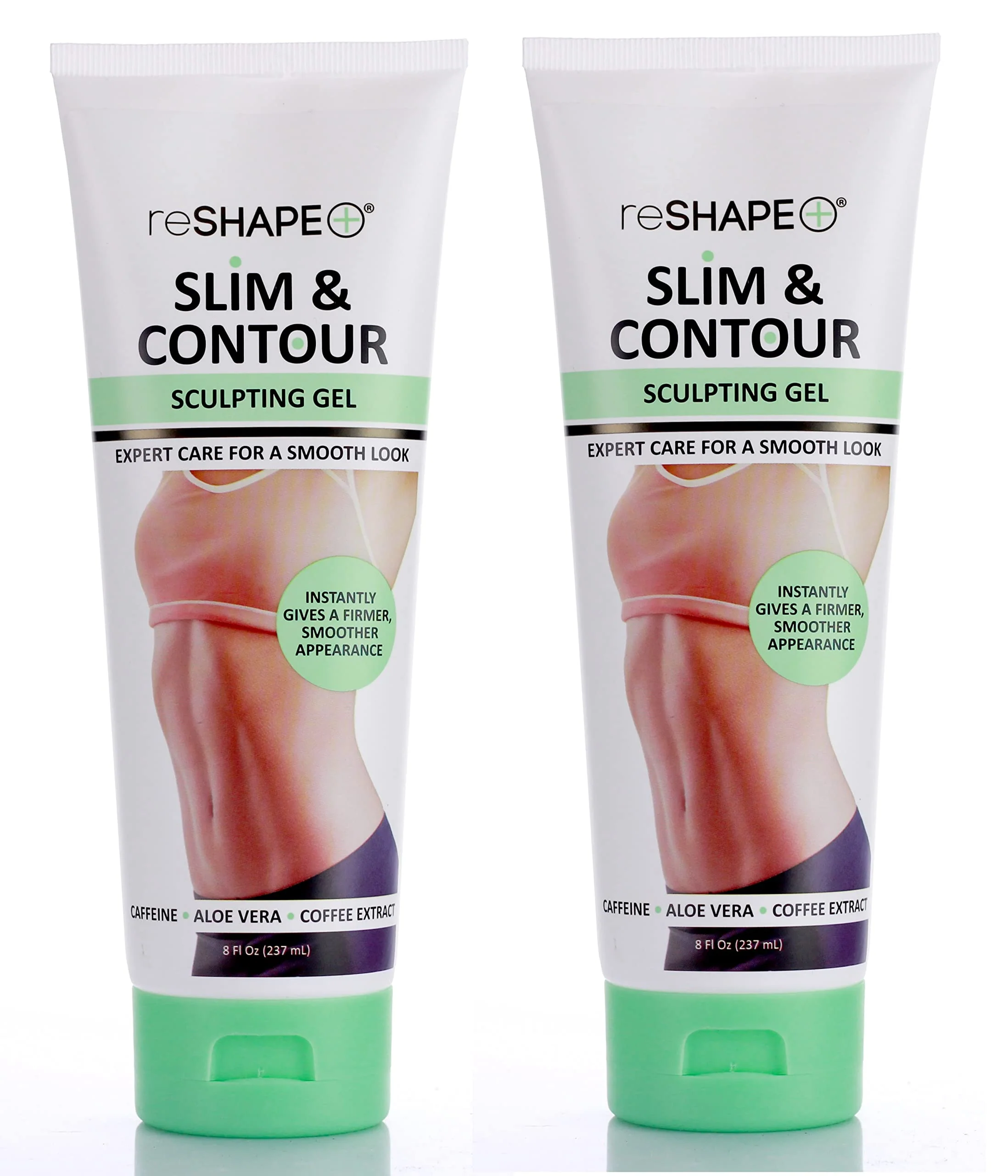 Reshape+ Anti-Cellulite Skin Tightening Gel - Firming Cream for Stretch Marks, 8 fl oz (2-Pack)