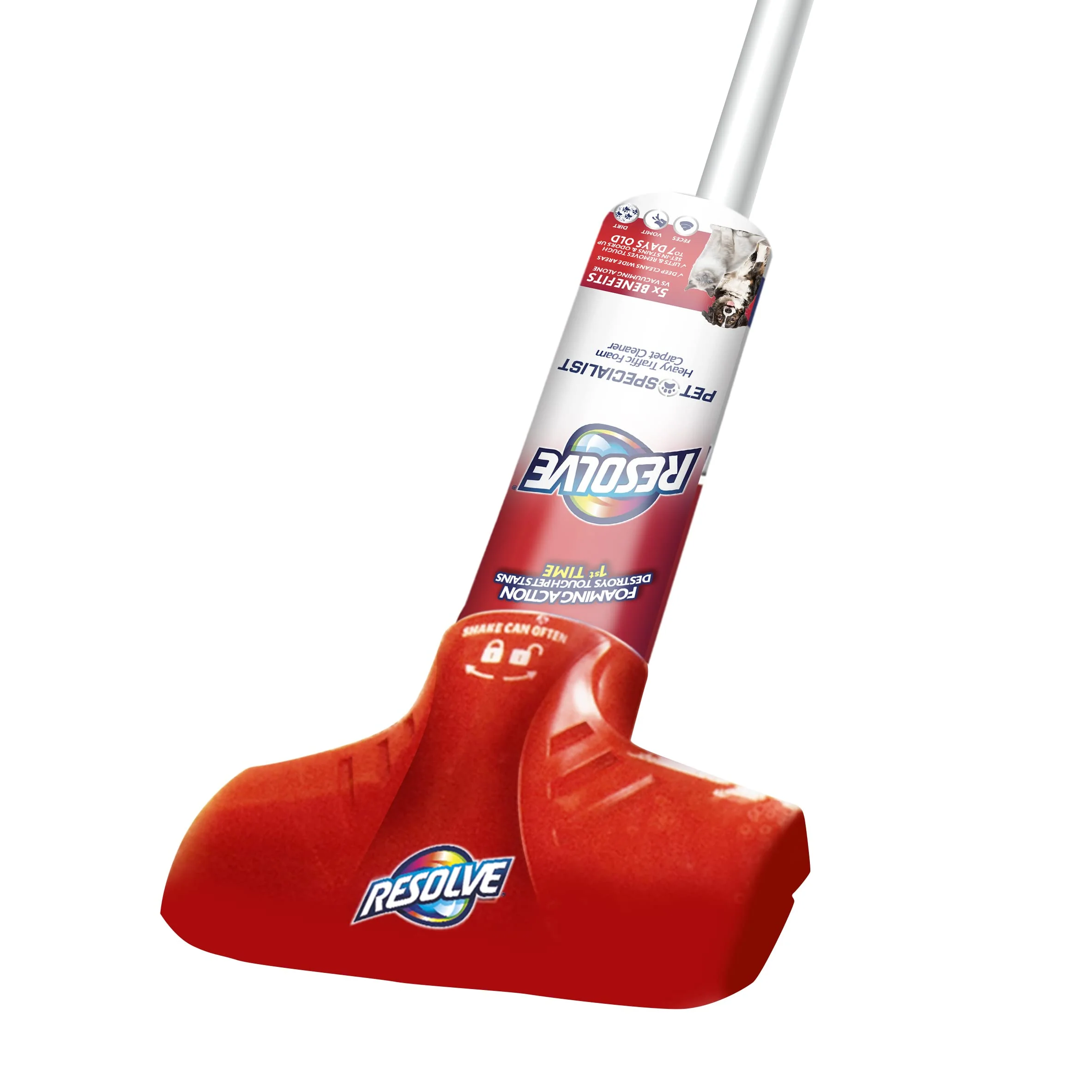 Resolve Pet Specialist Easy Clean Brushing Kit includes High Traffic Foam Carpet Cleaner, Pet Stain and Odor Remover, 22oz - Image 3