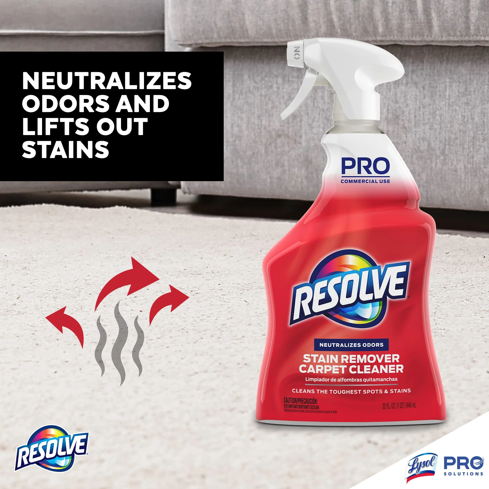 Resolve Professional Strength Spot and Stain Carpet Cleaner, Carpet Cleaner, Carpet Cleaner Solution, 32 Fl Oz - Image 3