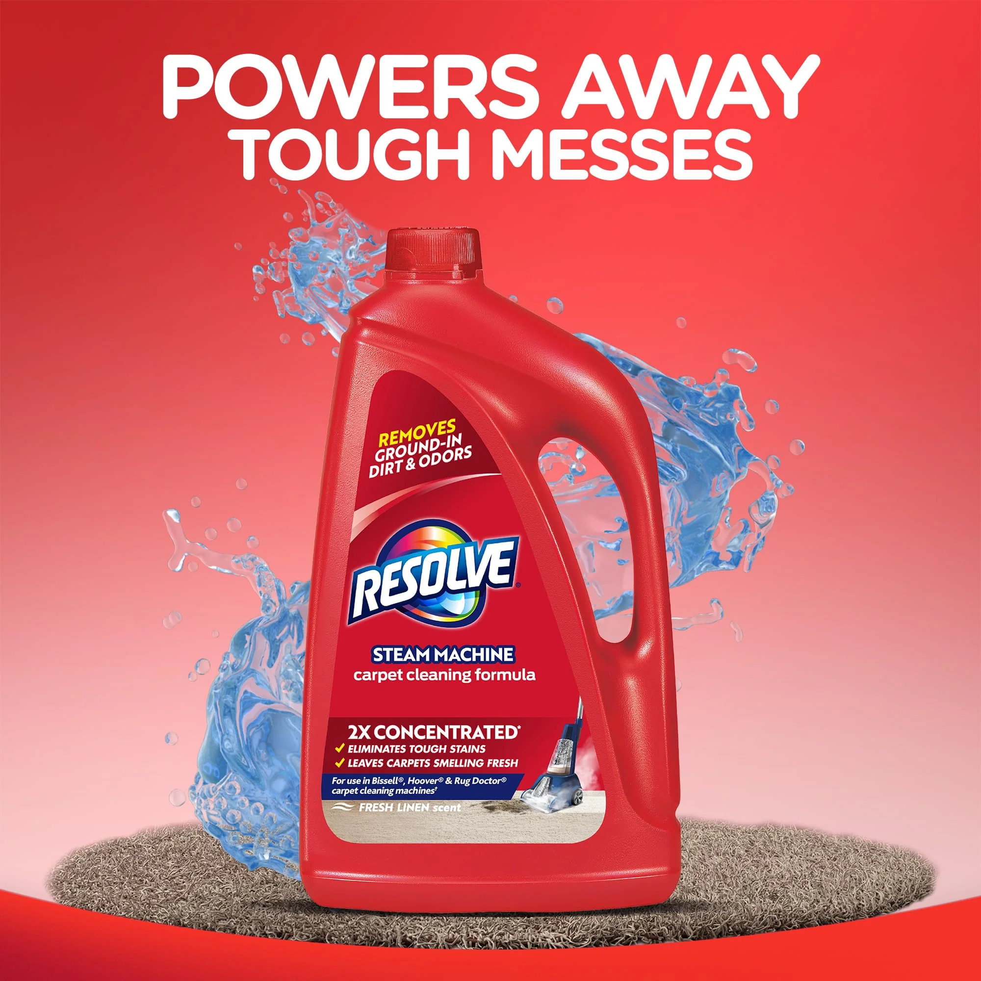 Resolve Steam Carpet Cleaner Solution Shampoo, 3.75 Lb Bottle, 2X Concentrate, Safe for Bissell, Hoover & Rug Doctor, Carpet Cleaner, Carpet Cleaner Solution - Image 7