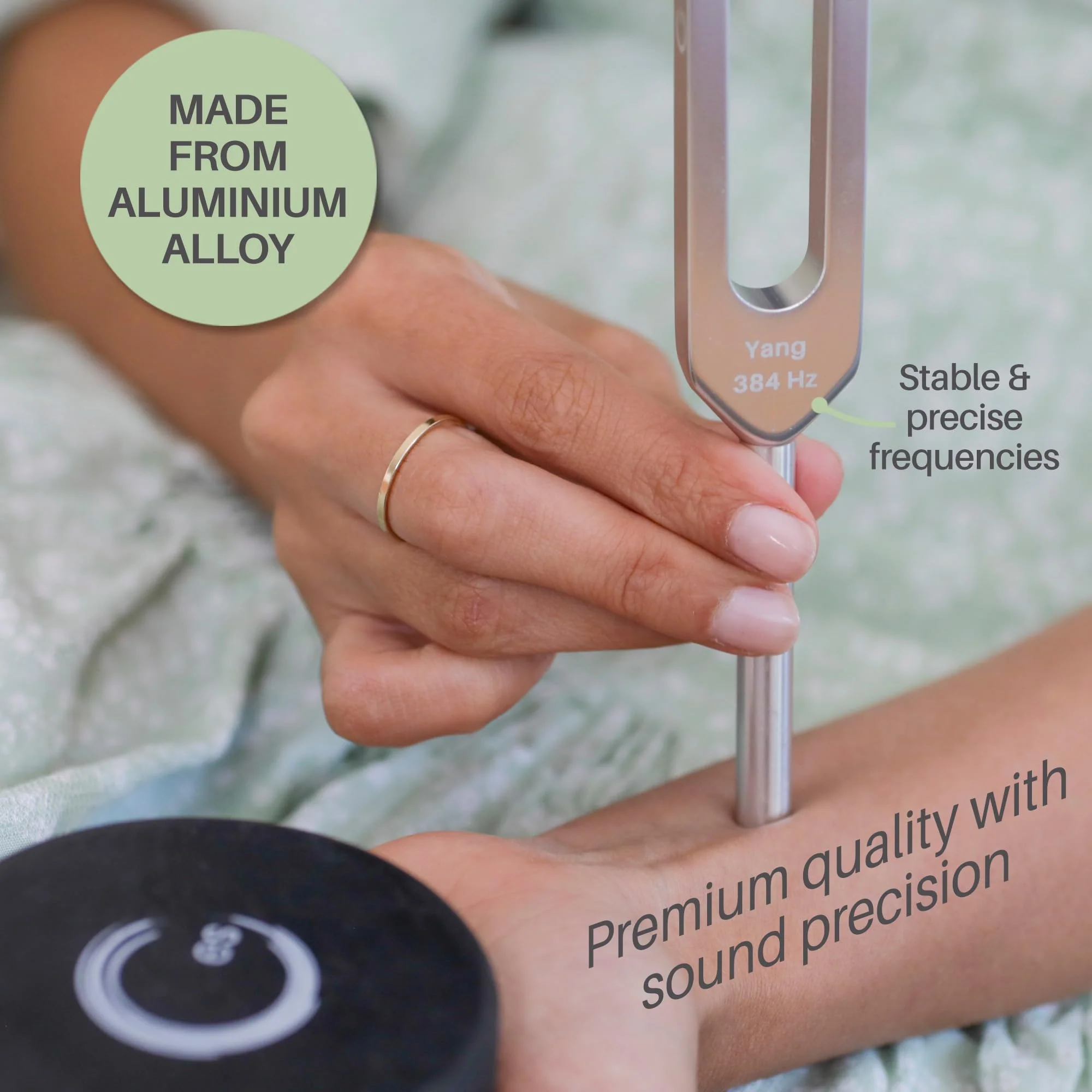 Resonance Tuning Fork for Healing Set – 128Hz, 136.1Hz, 256Hz, 384Hz for Stress Relief, Sleep, Chakra Balance and Nervous System Reset | Activator + Pouch | Weighted & Unweighted - Image 8