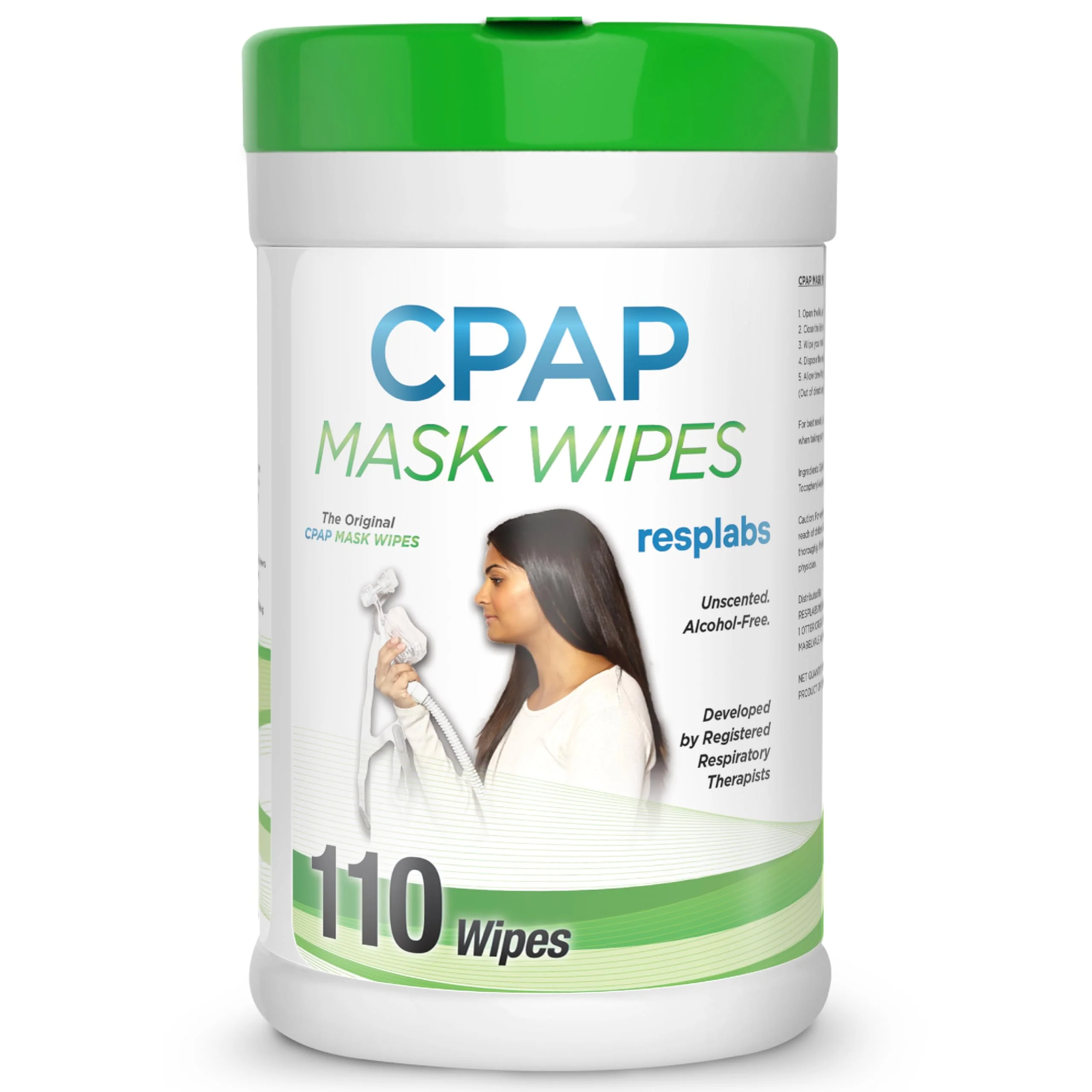 resplabs CPAP Mask Wipes Unscented Cleaner for Full Face, Nasal Masks & Supplies 110 Wipes - Image 2