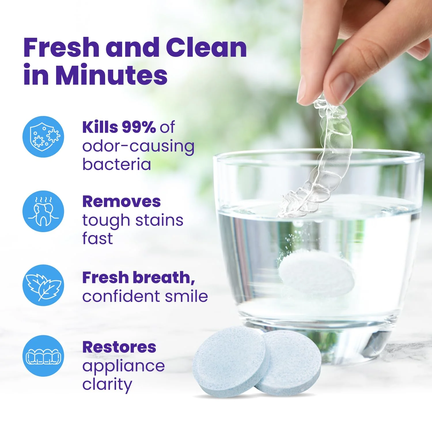 Retainer Brite - Retainer Cleaner Tablets for Invisalign, Mouth Guard Cleaner, Night Guard Cleaning and More. Cleaning Tablets for Ultrasonic Cleaners. 120 Tablets - 4 Month Supply. Made in USA - Image 2