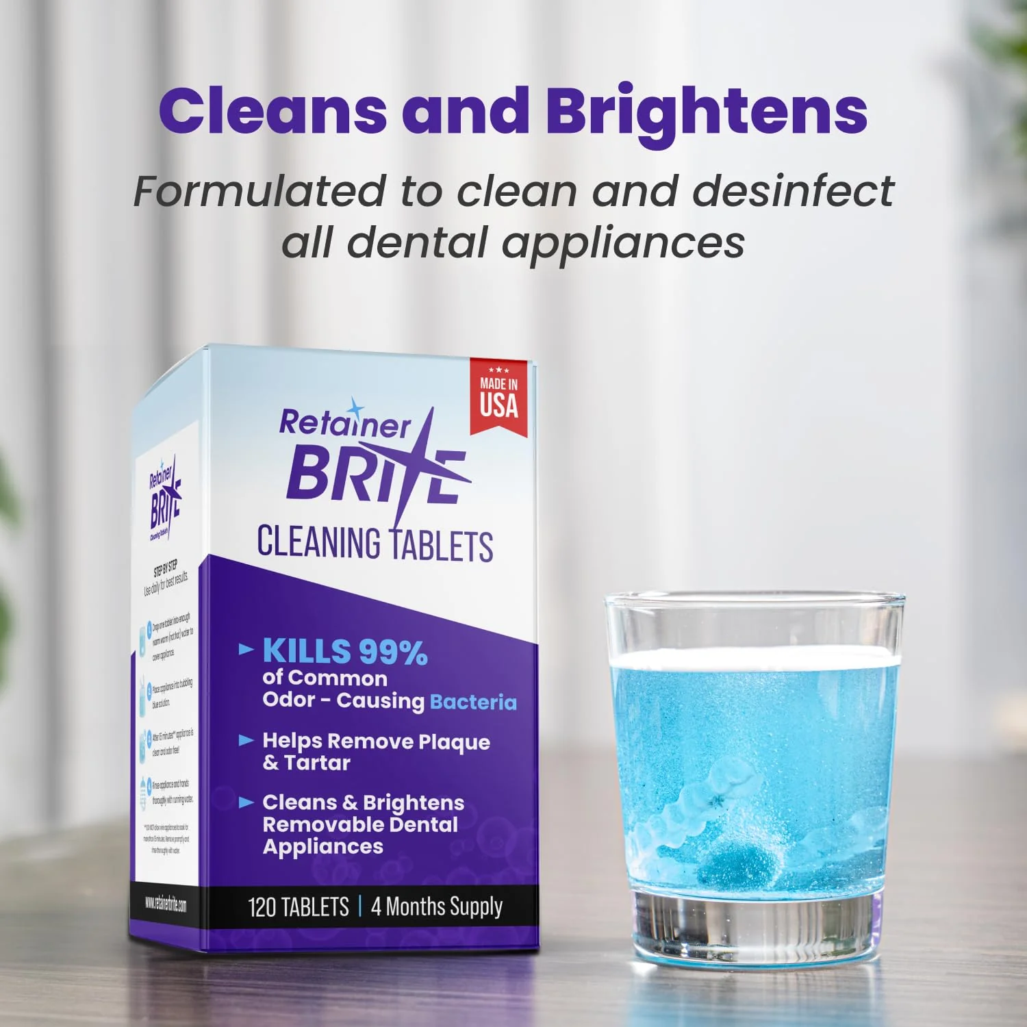 Retainer Brite Tablets for Cleaner Retainers and Dental Appliances - 96 Count - Image 5