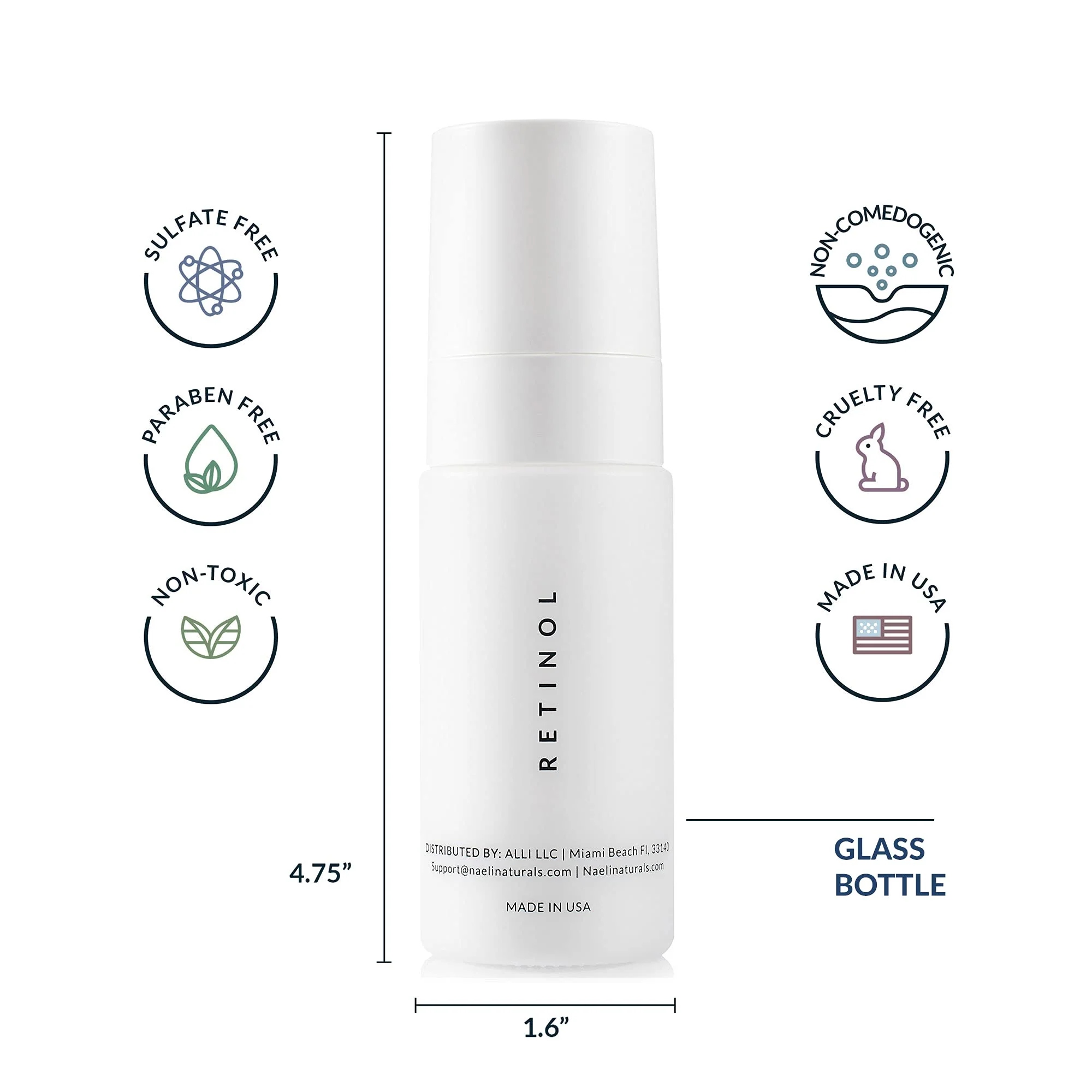 Retinoid Cream - 4.25% Retinol Night Moisturizer for Face & Neck with Collagen, Peptides & Hyaluronic Acid - Anti Aging Wrinkle Cream, Improves Skin Tone & Texture, 1.4 oz - Image 6