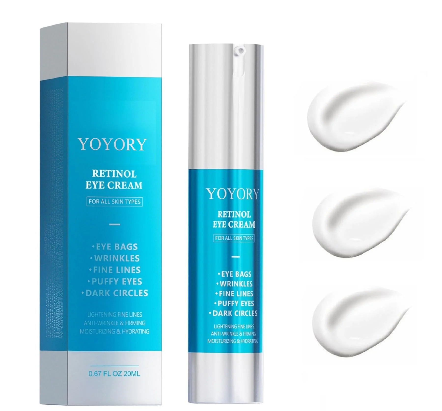 Retinol Under Eye Cream - Anti Aging Eye Cream for Wrinkles, Fine Lines, Eye Bags,Dark Circles and Puffiness Treatment Skin Care Hydrates & Lifts (20ml)