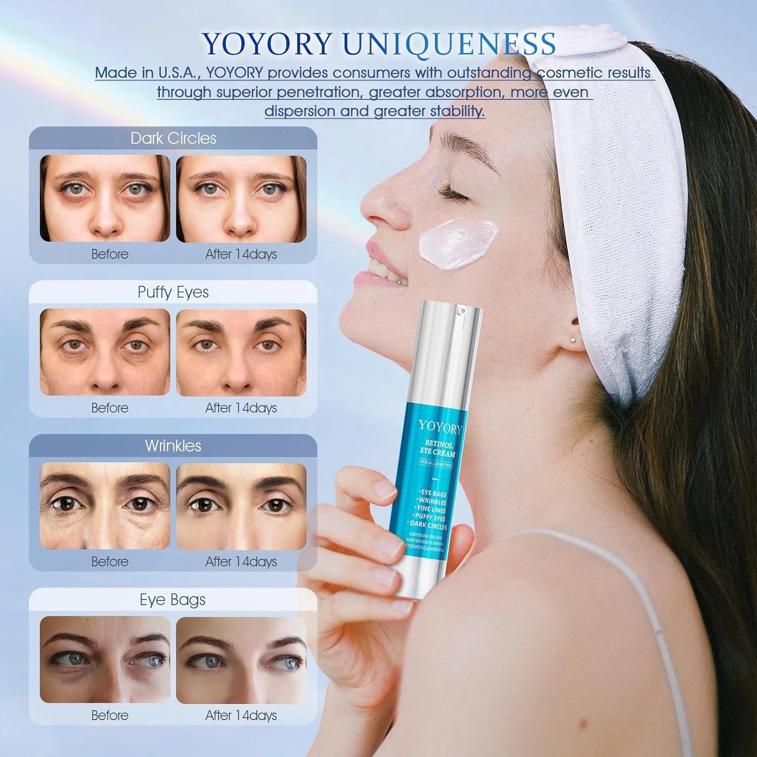 Retinol Under Eye Cream - Anti Aging Eye Cream for Wrinkles, Fine Lines, Eye Bags,Dark Circles and Puffiness Treatment Skin Care Hydrates & Lifts (20ml) - Image 7