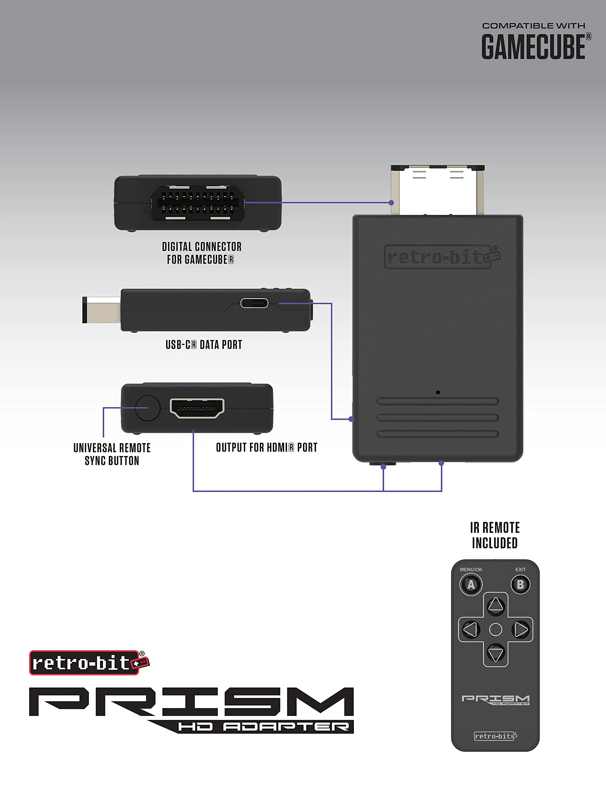 Retro-Bit Prism HDMI Adapter for GameCube - AV to HDMI Converter/Upscaler for 1080P Support - Image 3