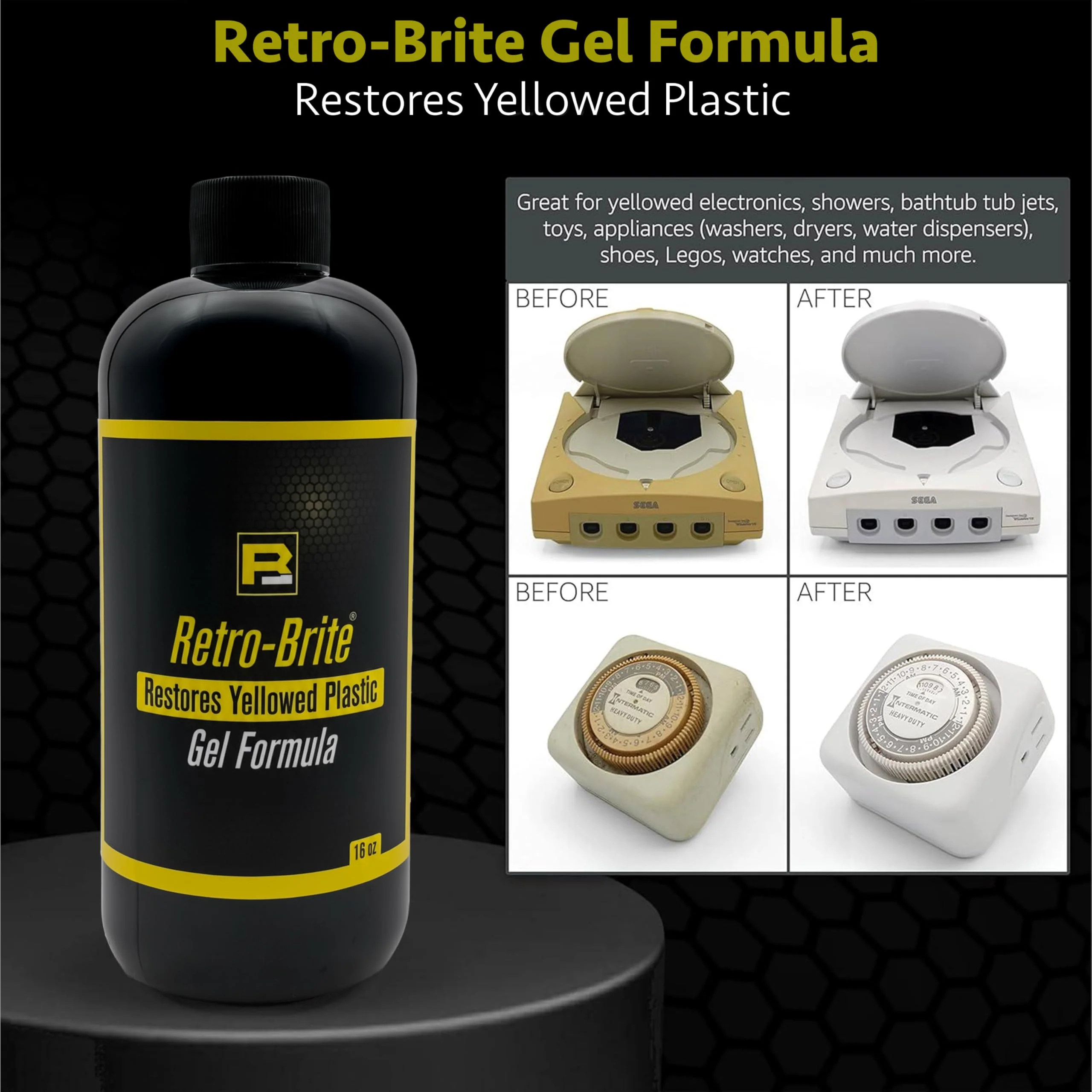 Retro-Brite (Sole Brite) Gel Formula : Restores Yellowed Plastic (16oz) - Image 9