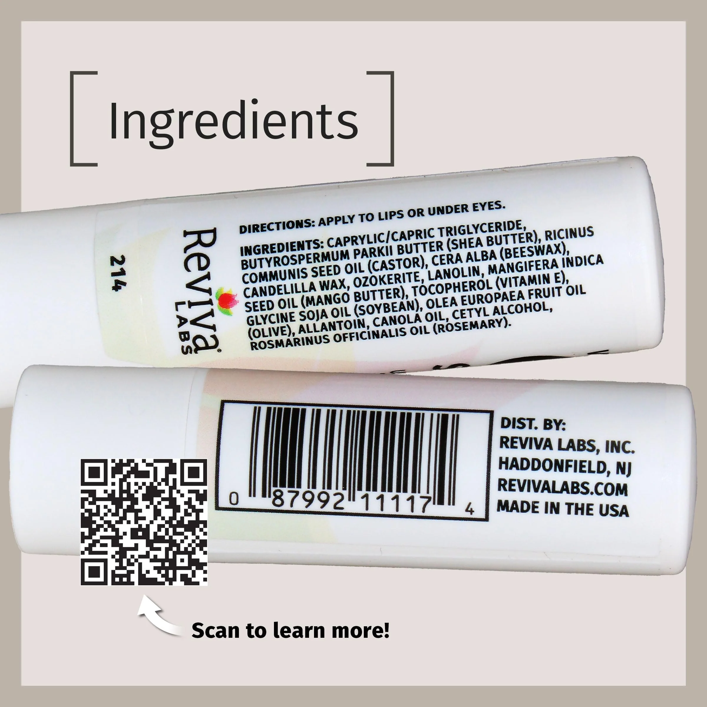 Reviva Labs Vitamin E Stick - Hydrating Lip Balm for Chapped Lips & Under Eye Care - Moisturizing with Beeswax, Shea Butter & Allantoin - Vitamin E Lip Balm for Men & Women (Pack of 6) - Image 5