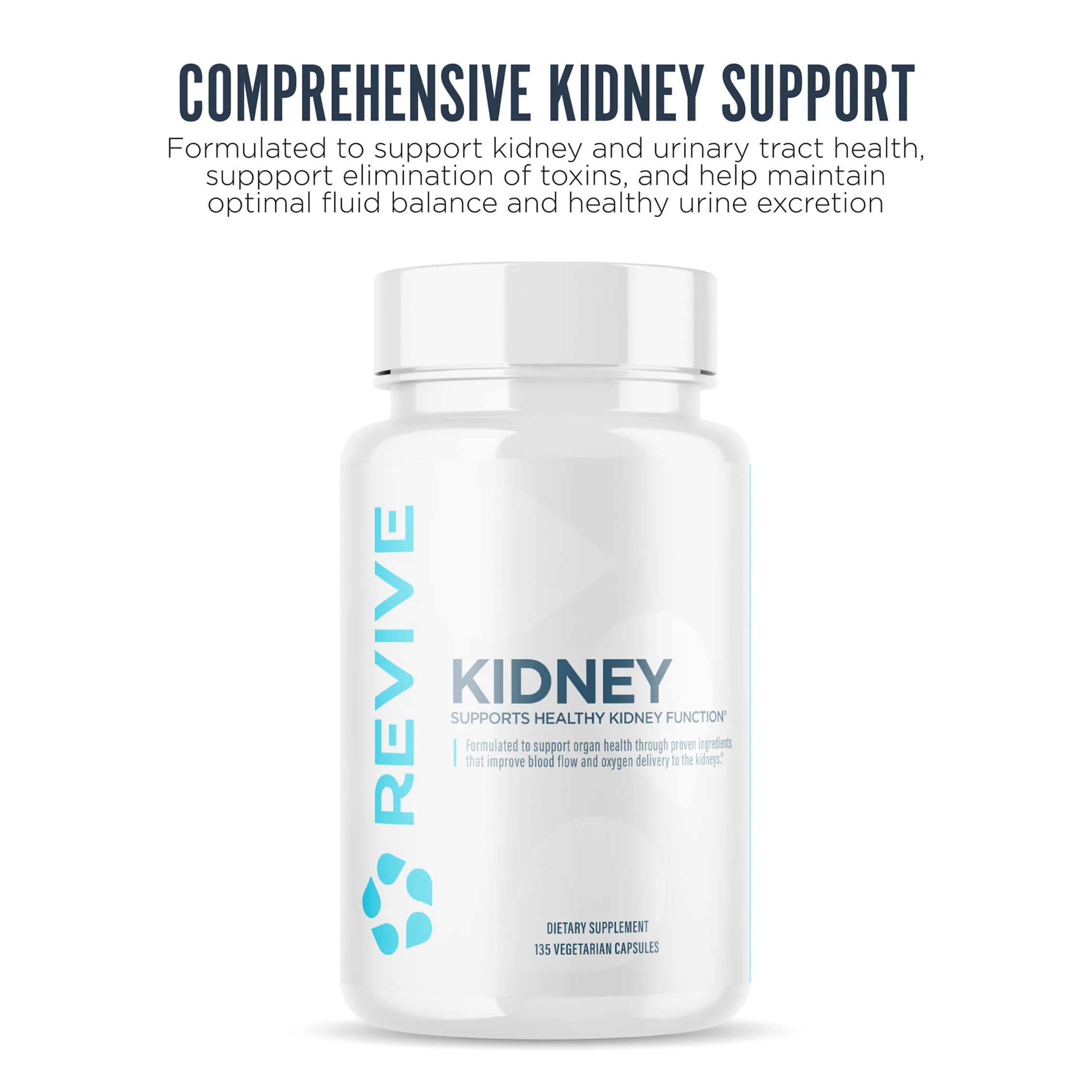 Revive MD Kidney Support Supplement for Men & Women – Kidney Cleanse & Detox Capsules for Overall Health & Function – Vegan-Friendly, Gluten-Free & Soy-Free (135 Vegetarian Capsules, 45 Servings) - Image 2