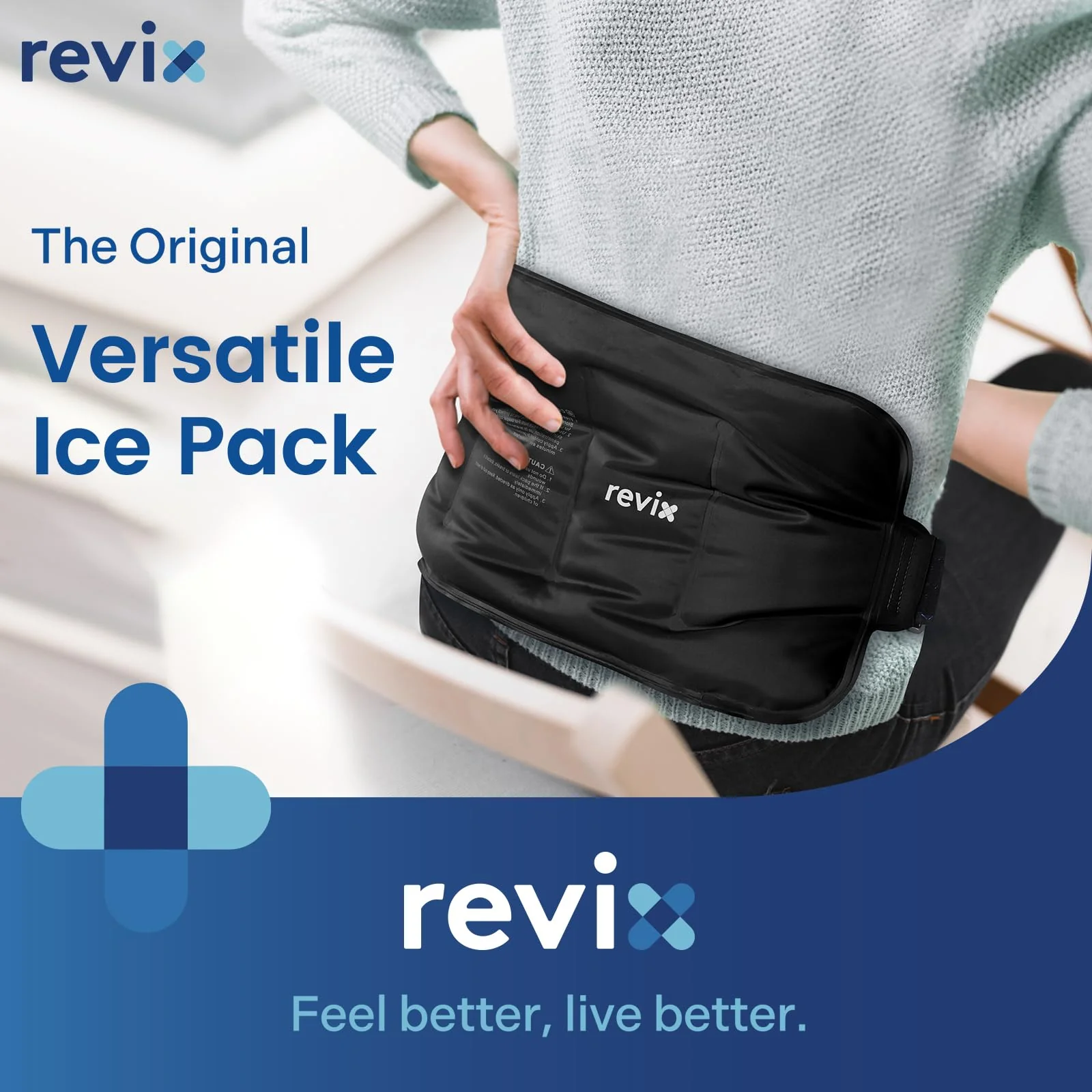 REVIX Ice Packs for Injuries Reusable Gel for Back Pain Relief (16'' X 9'')-Gel Cold Pack for Shoulder, Lower Back, Thigh & Arm, Cold Compress Therapy for Pain Relief Swelling, Bruises & Tension - Image 2