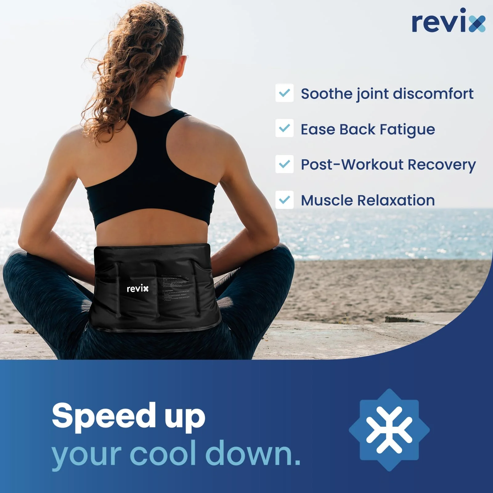 REVIX Ice Packs for Injuries Reusable Gel for Back Pain Relief (16'' X 9'')-Gel Cold Pack for Shoulder, Lower Back, Thigh & Arm, Cold Compress Therapy for Pain Relief Swelling, Bruises & Tension - Image 3