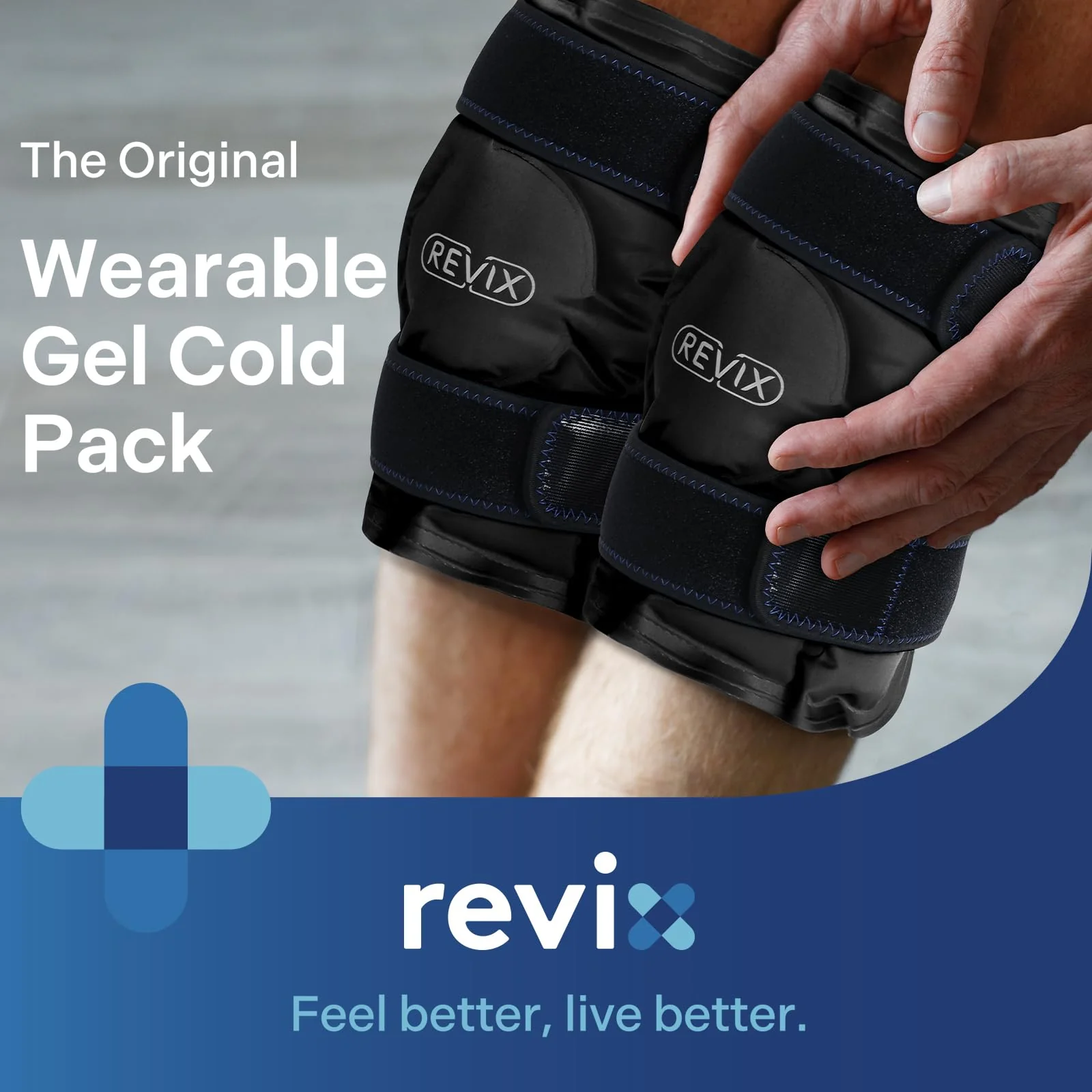 REVIX Ice Packs for Knee Relaxation, Reusable Gel Ice Wraps with Cold Compression for Meniscus Tear and ACL, Plush Cover and Long-Lasting Cold, A Set of Two, Black - Image 3