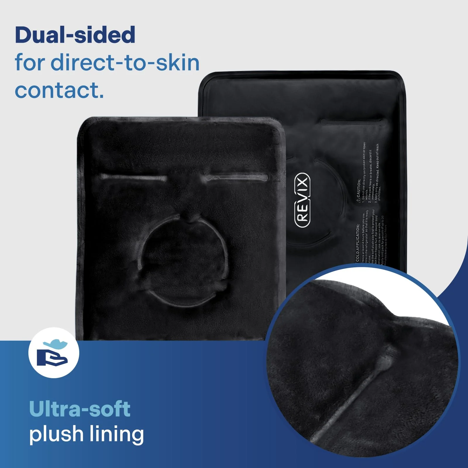 REVIX Ice Packs for Knee Relaxation, Reusable Gel Ice Wraps with Cold Compression for Meniscus Tear and ACL, Plush Cover and Long-Lasting Cold, A Set of Two, Black - Image 5