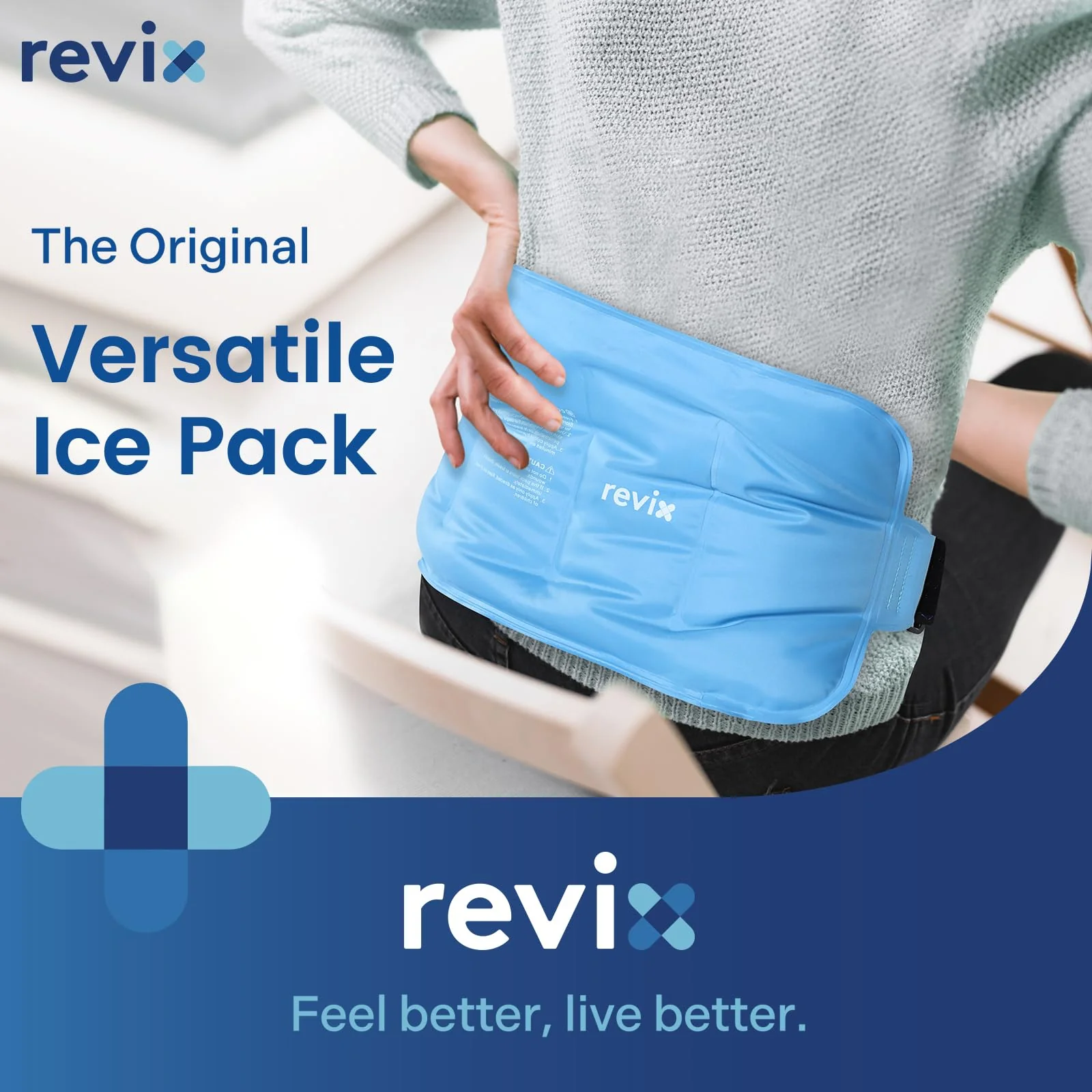 REVIX Reusable Ice Pack for Injuries and Pain Relief (16"X9")- Freeze Gel & Soft Plush Lining Ice Wrap for Shoulder, Back, Hip, Arm & Knee, Cold Compress Therapy for Swelling, Bruises & Surgery - Image 3