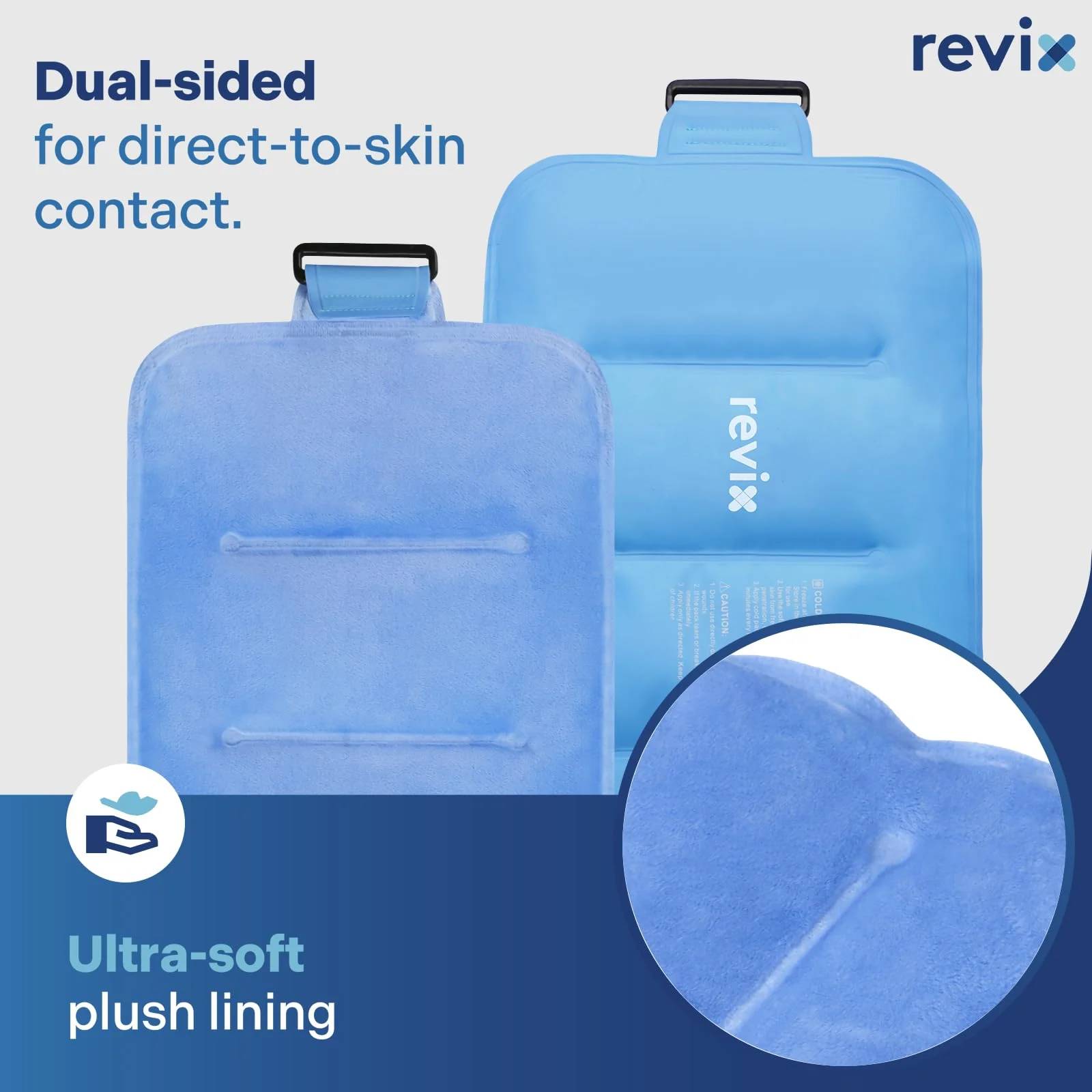 REVIX Reusable Ice Pack for Injuries and Pain Relief (16"X9")- Freeze Gel & Soft Plush Lining Ice Wrap for Shoulder, Back, Hip, Arm & Knee, Cold Compress Therapy for Swelling, Bruises & Surgery - Image 4