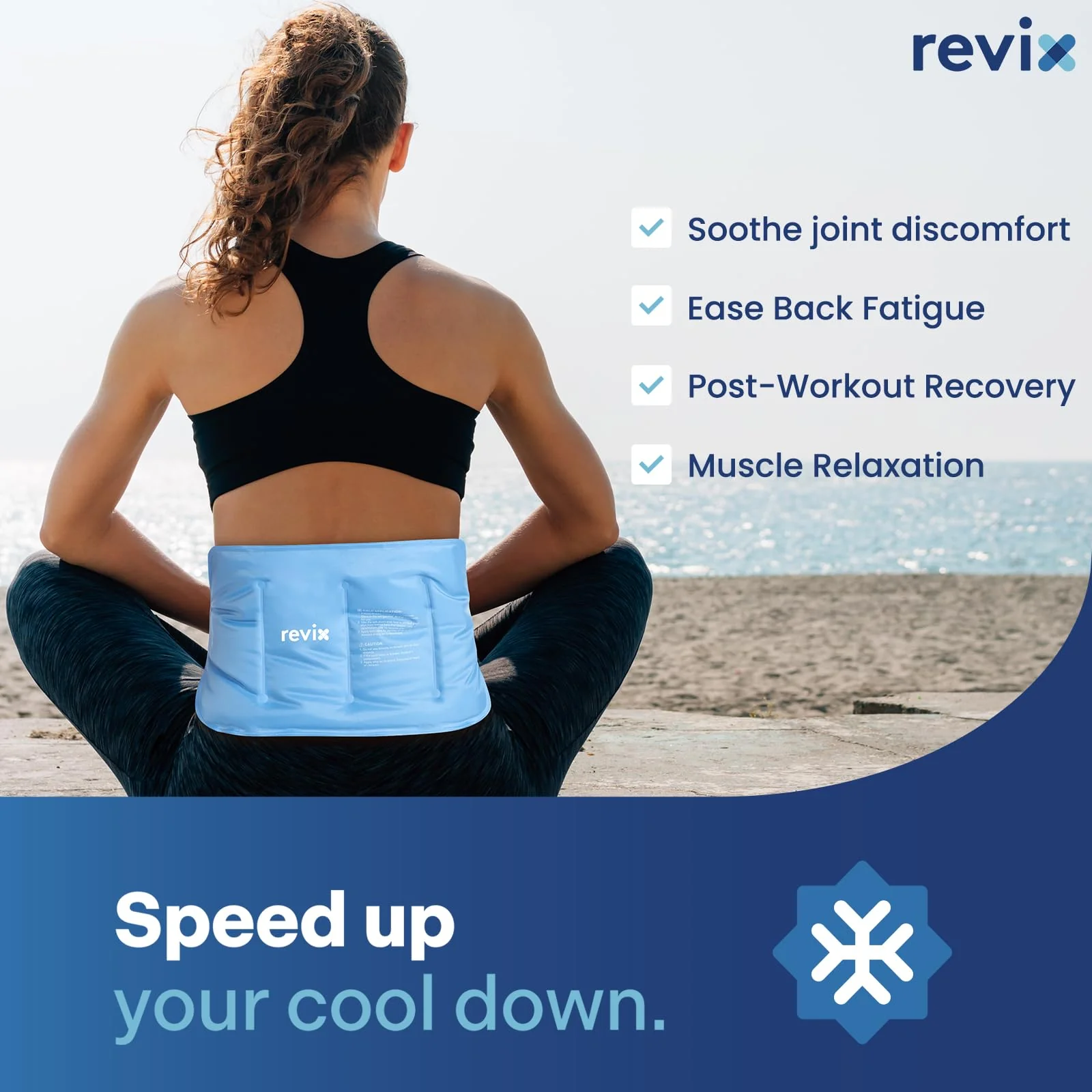 REVIX Reusable Ice Pack for Injuries and Pain Relief (16"X9")- Freeze Gel & Soft Plush Lining Ice Wrap for Shoulder, Back, Hip, Arm & Knee, Cold Compress Therapy for Swelling, Bruises & Surgery - Image 5