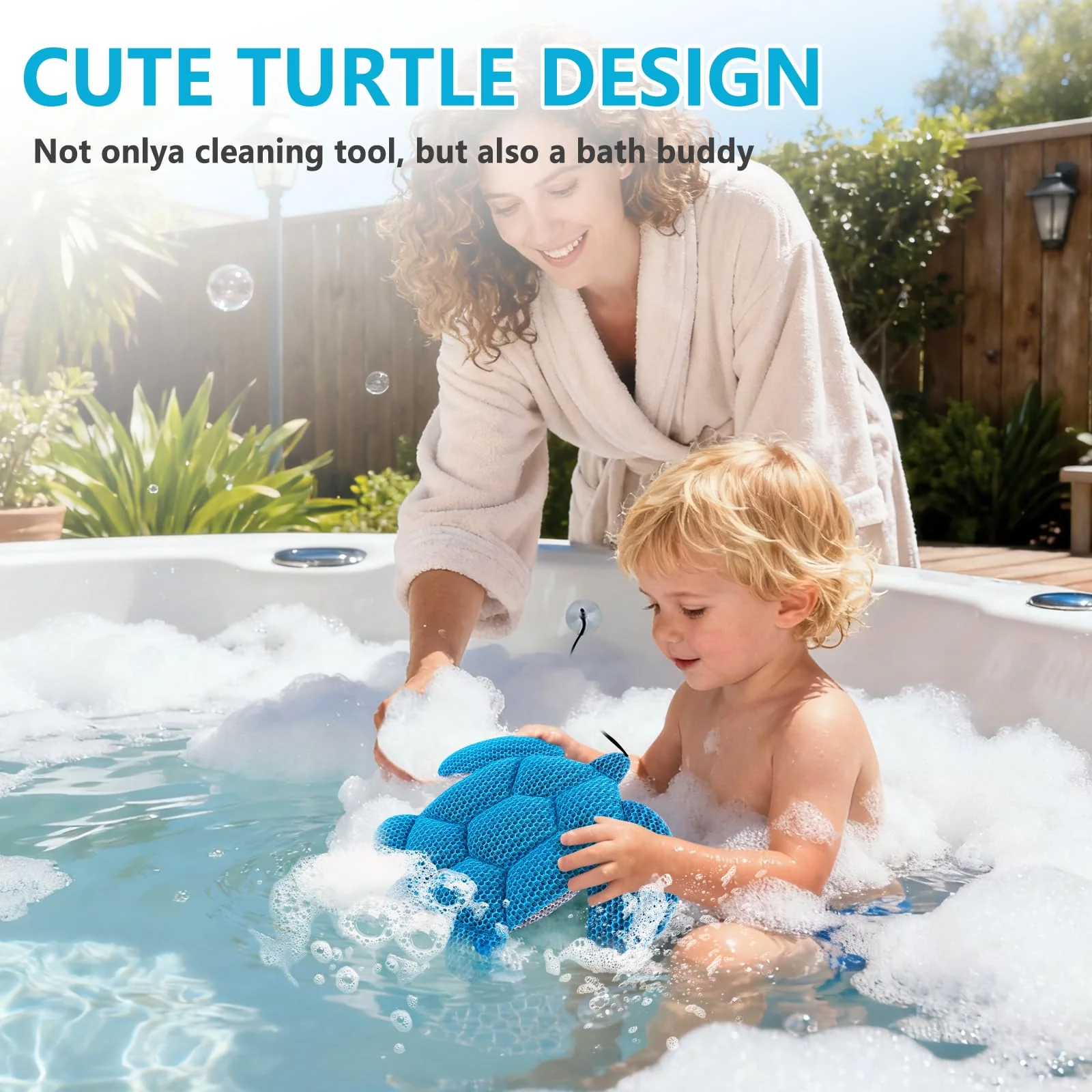 RGJ Hot Tub Scum Absorber Turtle, 2PCS Reusable Hot Tub Oil Absorbing Floating Sponges for Spa/Pool, Hot Tub Scum Sponge Accessories to Soak Up Oils & Keep Water Clean - Image 3