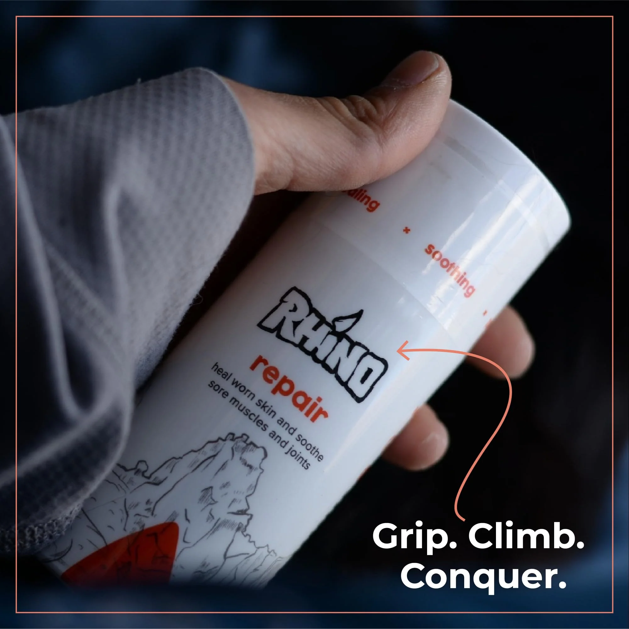 Rhino Skin Solutions Repair Cream - Soothing Relief for Dry, Cracked Skin, Ideal for Climbers, Athletes & MMA | Cooling, Made in Oregon, Fast Healing for Sore Skin, Muscles & Joints (3.4 fl oz) - Image 5