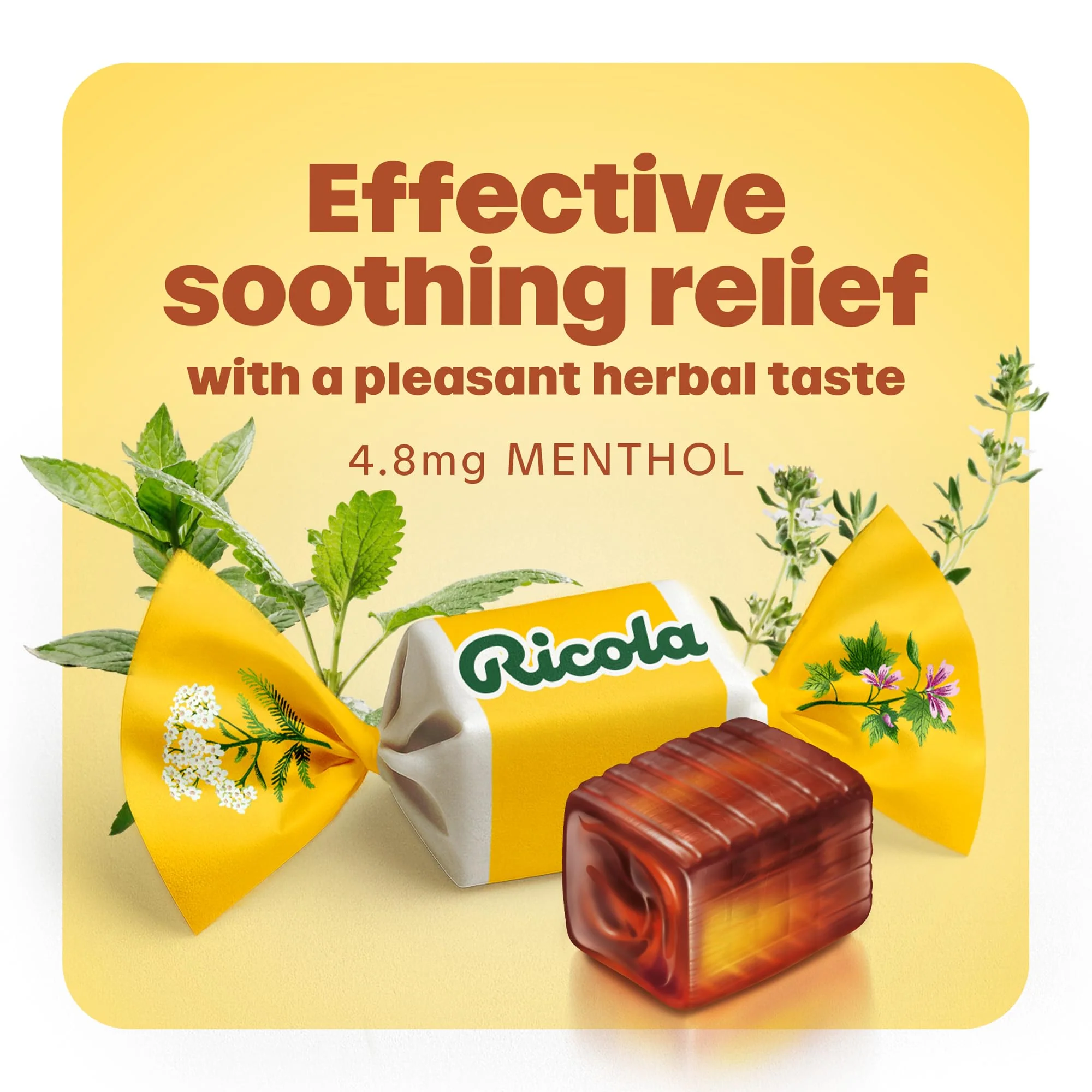 Ricola Original Herb Cough Drops, 115 Count, Cough Suppressant & Throat Relieving Drops with Naturally Sourced Menthol, Pleasing Herbal Taste for Coughs & Throat Irritation Symptom Relief - Image 4