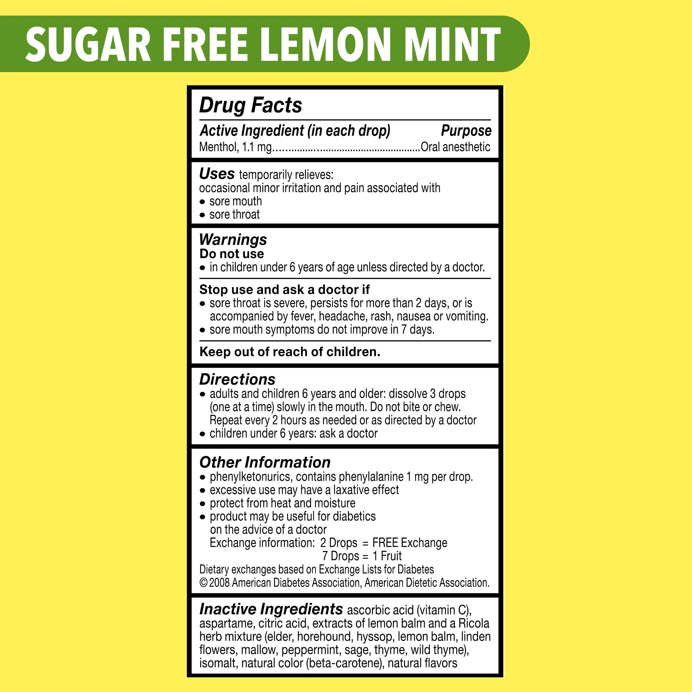 Ricola Sugar Free Lemon Mint Herbal Cough Suppressant Throat Drops, 105ct Bag - Image 7