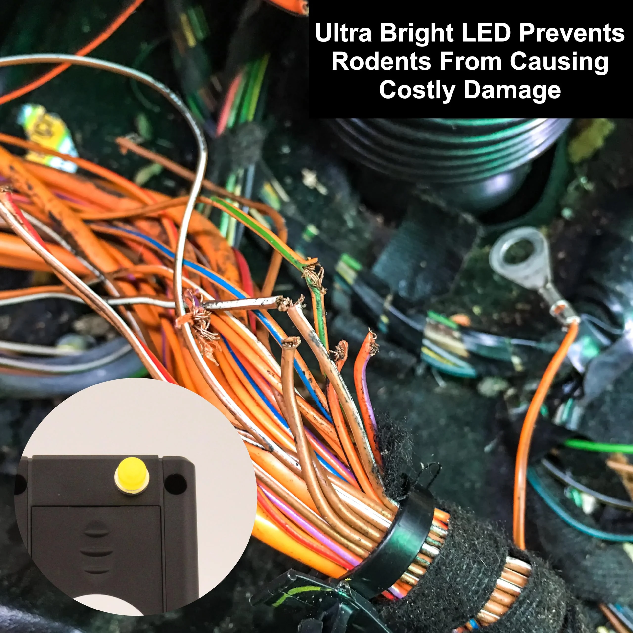Rid A Rat Model RC-4, Designed for Use in Vehicle Engines, RVs, BBQs, Boats to Defend Against Rats, Mice, and Any Other Rodent Invaders. Using Strobing LED's, Two AA Batteries, and Magnetic Mounting. - Image 2