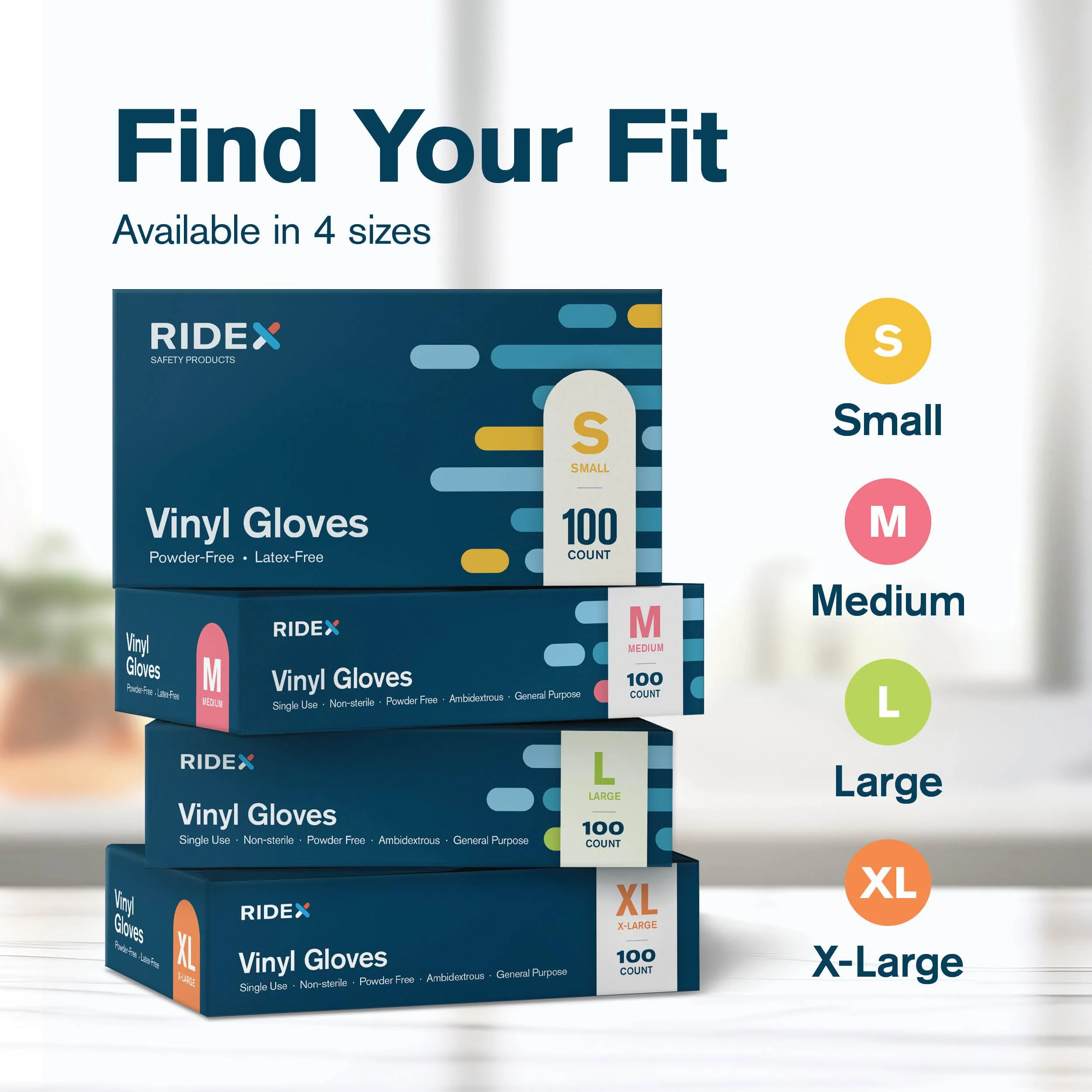 Ridex Disposable Gloves Latex-Free Clear Vinyl Gloves [1000-Count] Thick Powder-Free All-Purpose Gloves, Dispenser Box Gloves 100 Pieces - Size Medium Glove - Image 2