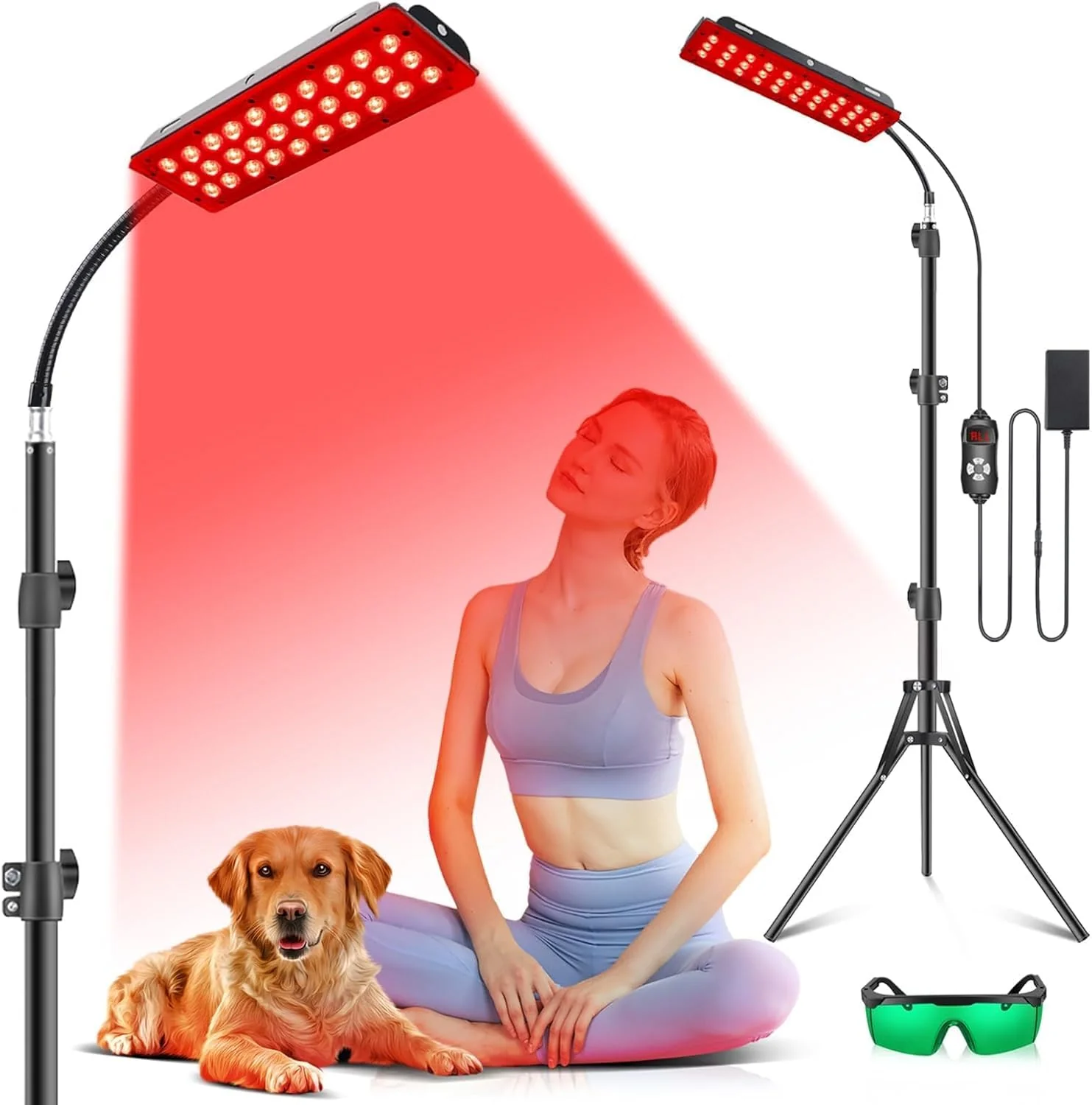 Rikimxin Red Light Therapy Lamp for Body, Infrared Light Therapy Lamps with Stand, 660nm Red and 850nm Near Infrared Redlight Therapy Device for Full Body Overall Health at Home with Eyes Protection - Image 2