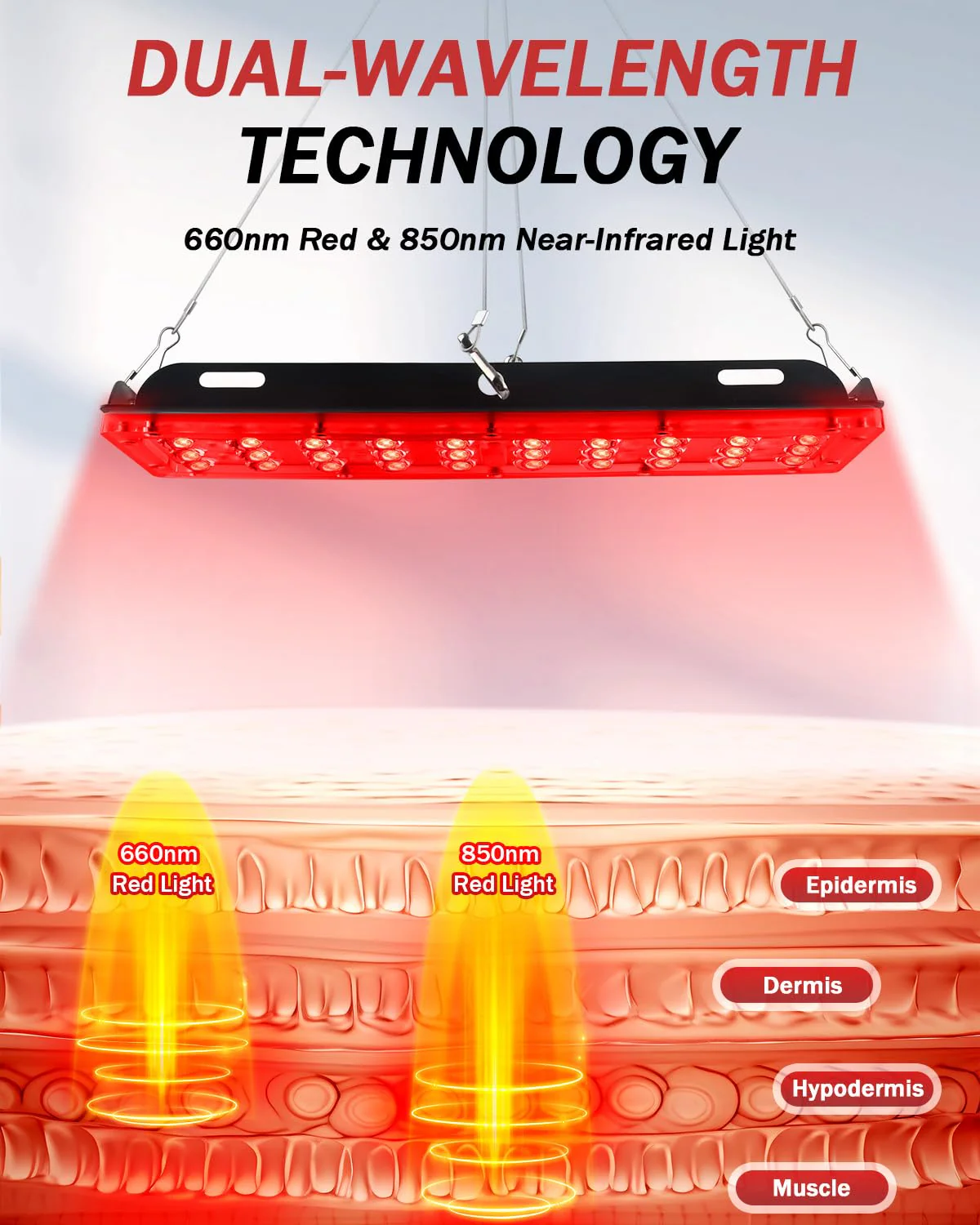 Rikimxin Red Light Therapy Lamp for Body, Infrared Light Therapy Lamps with Stand, 660nm Red and 850nm Near Infrared Redlight Therapy Device for Full Body Overall Health at Home with Eyes Protection - Image 4
