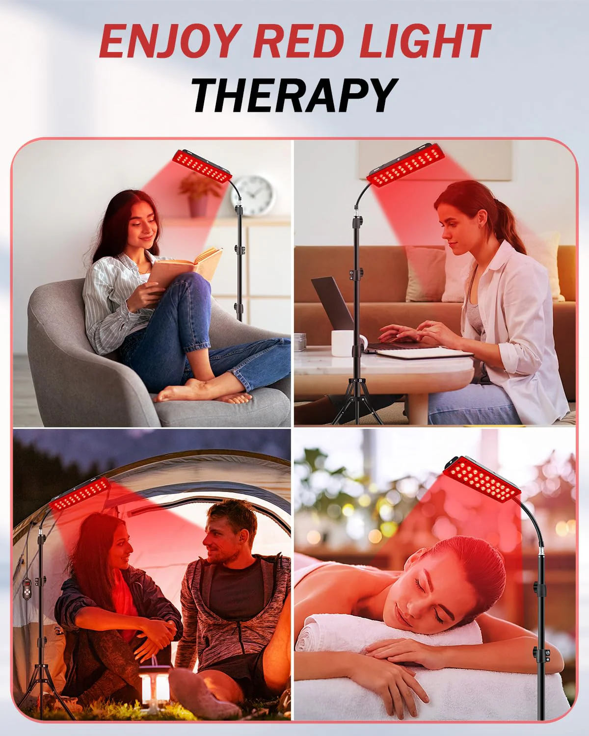 Rikimxin Red Light Therapy Lamp for Body, Infrared Light Therapy Lamps with Stand, 660nm Red and 850nm Near Infrared Redlight Therapy Device for Full Body Overall Health at Home with Eyes Protection - Image 7